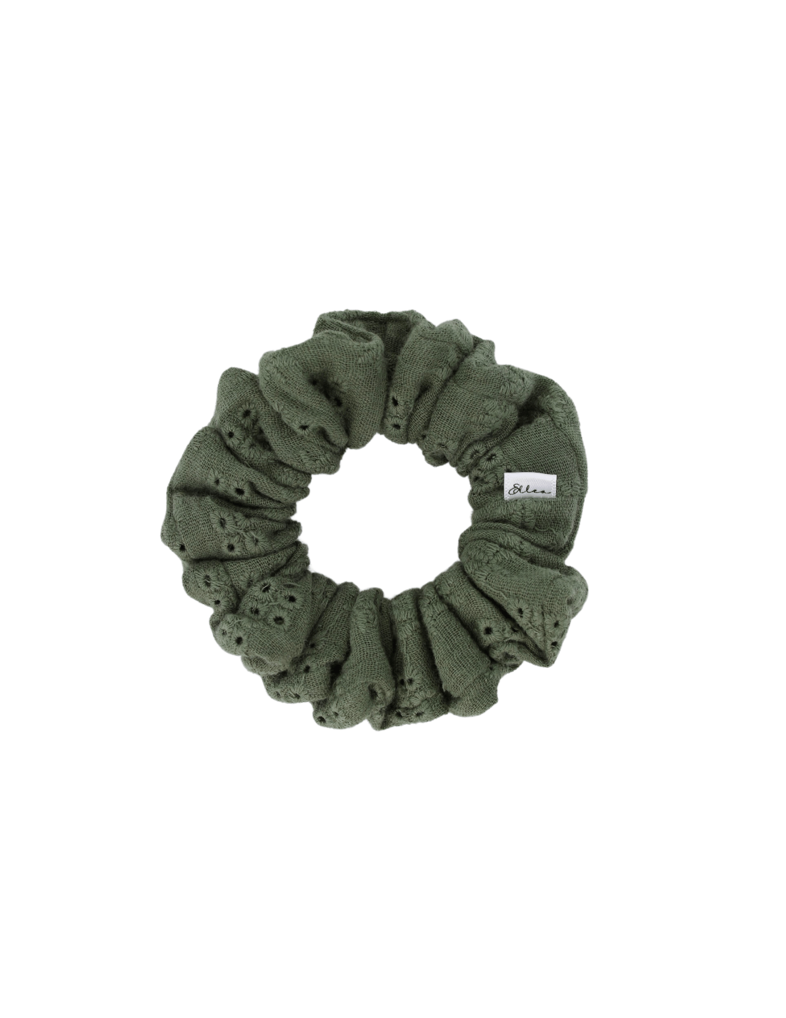 Khaki Eyelet Scrunchie - ElleaShop