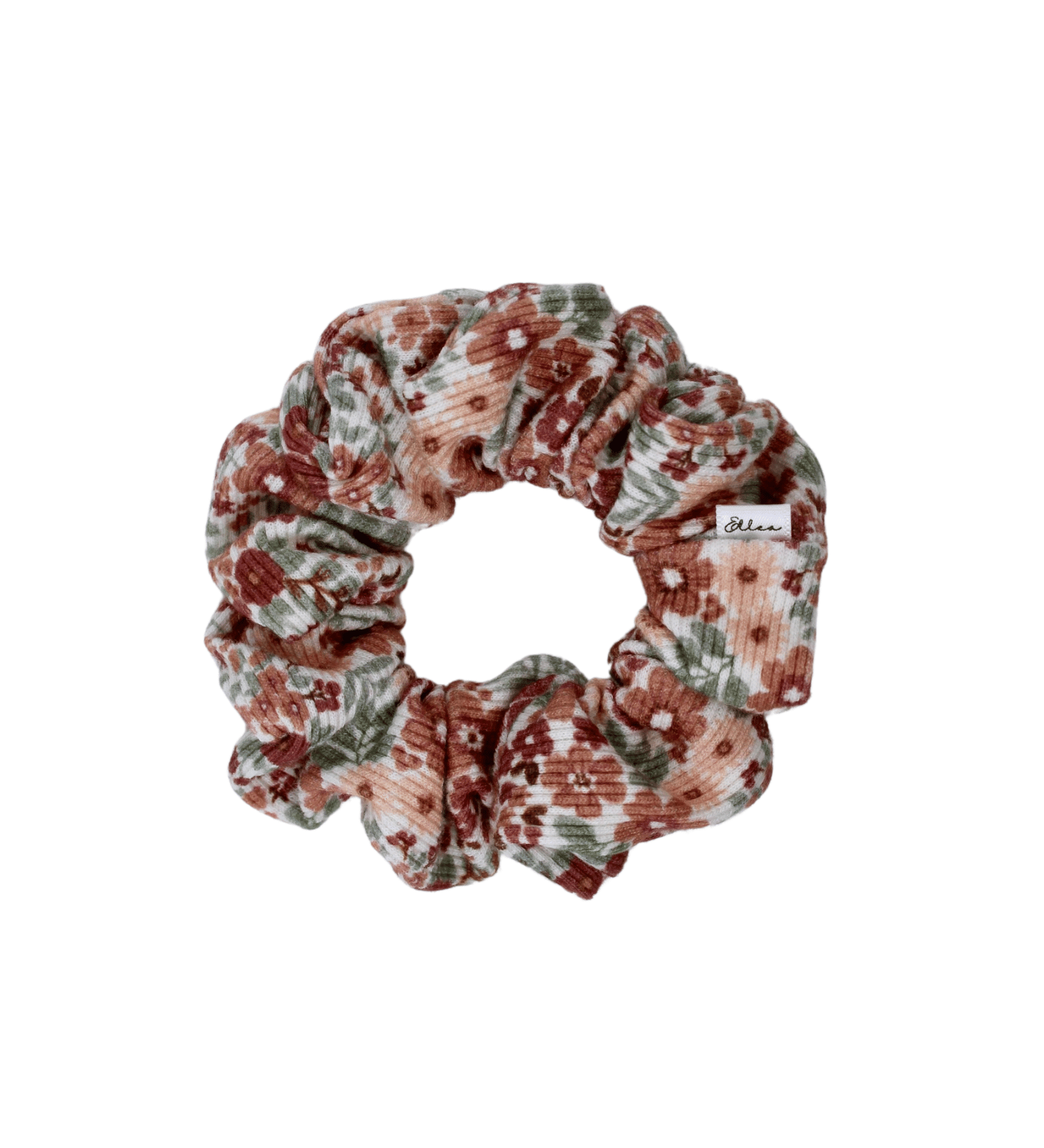 Fall Floral Ribbed Scrunchie