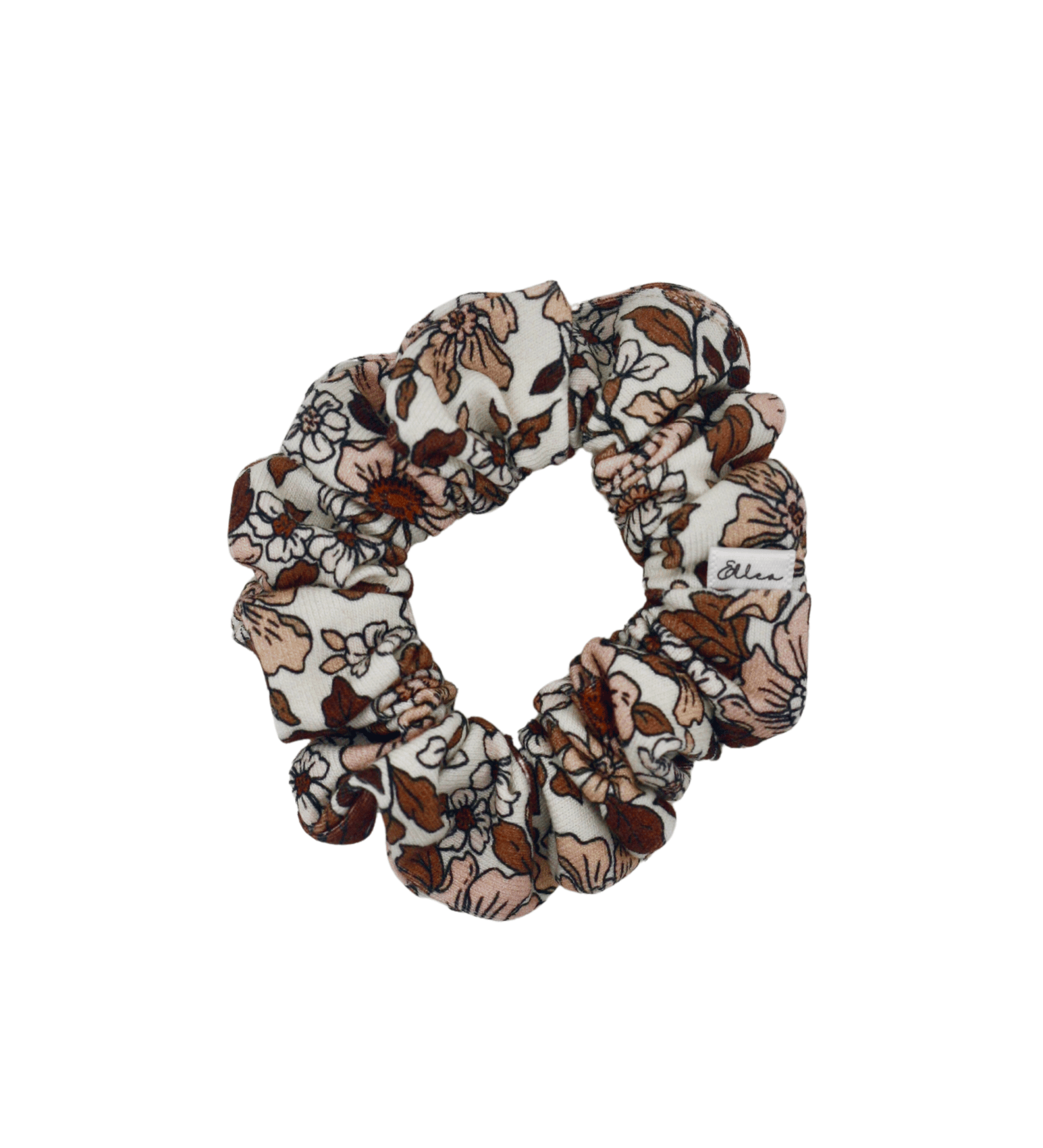 Cacao Floral Scrunchie - ElleaShop