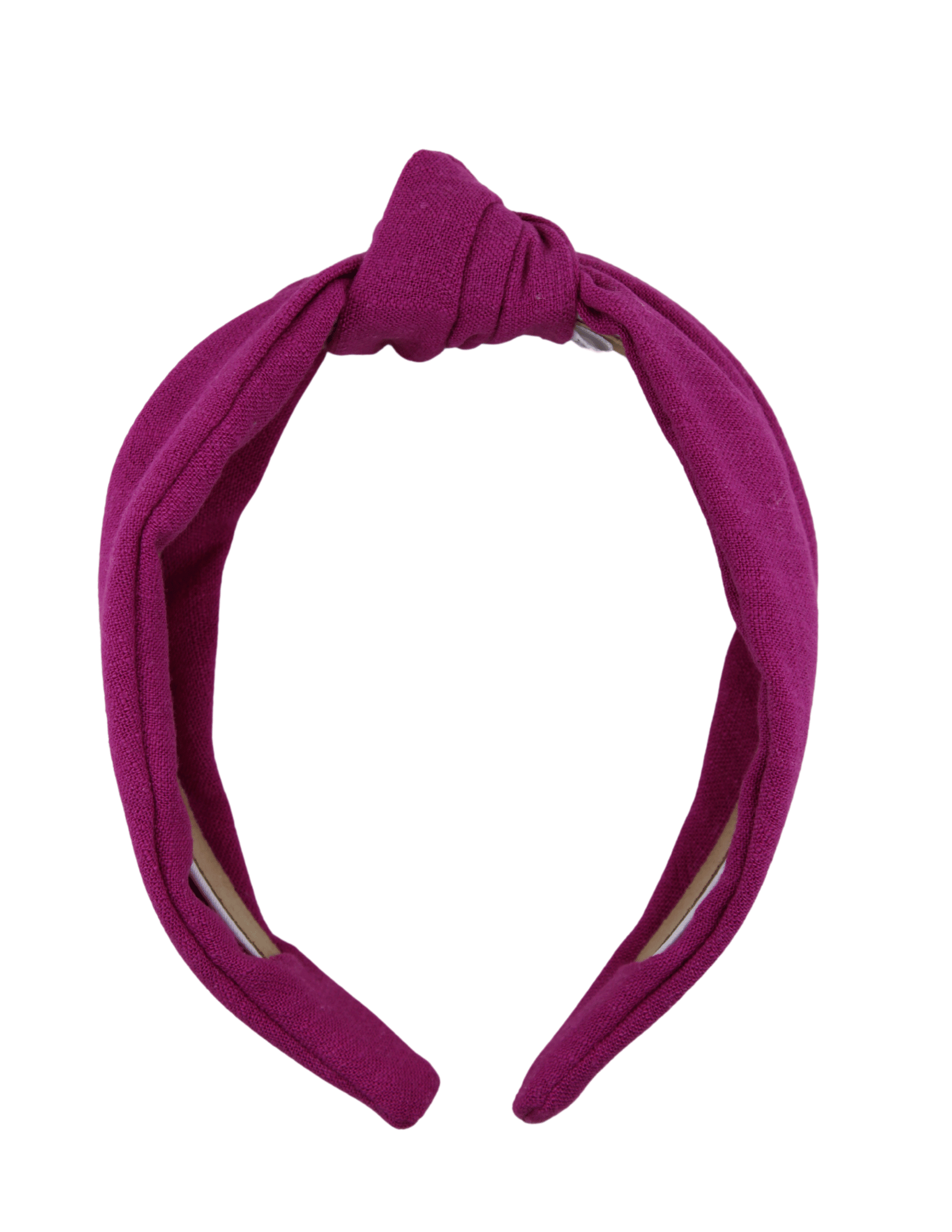 Magenta Linen Knotted Headband - ElleaShop