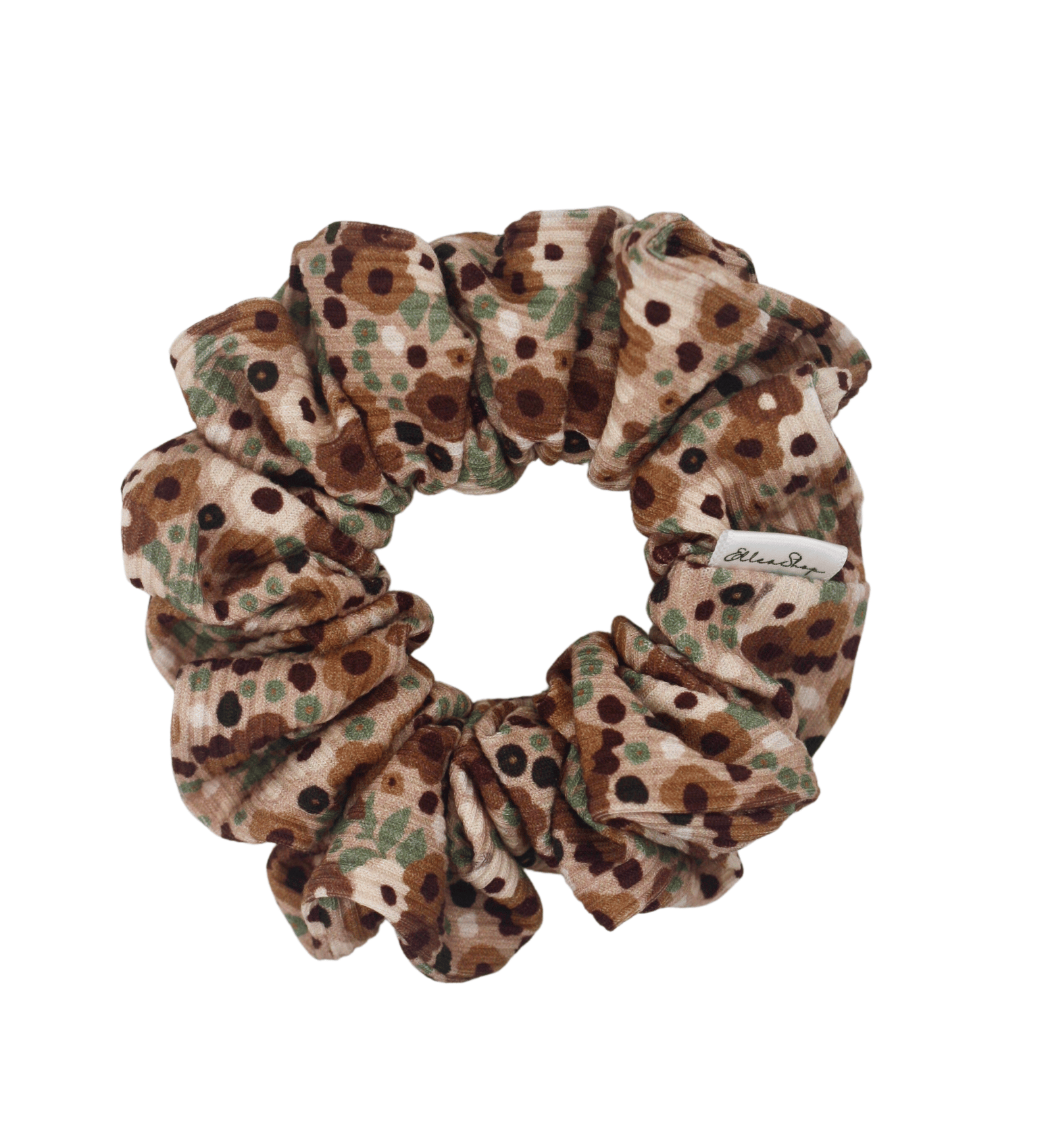 Ditsy Floral Ribbed Scrunchie - ElleaShop