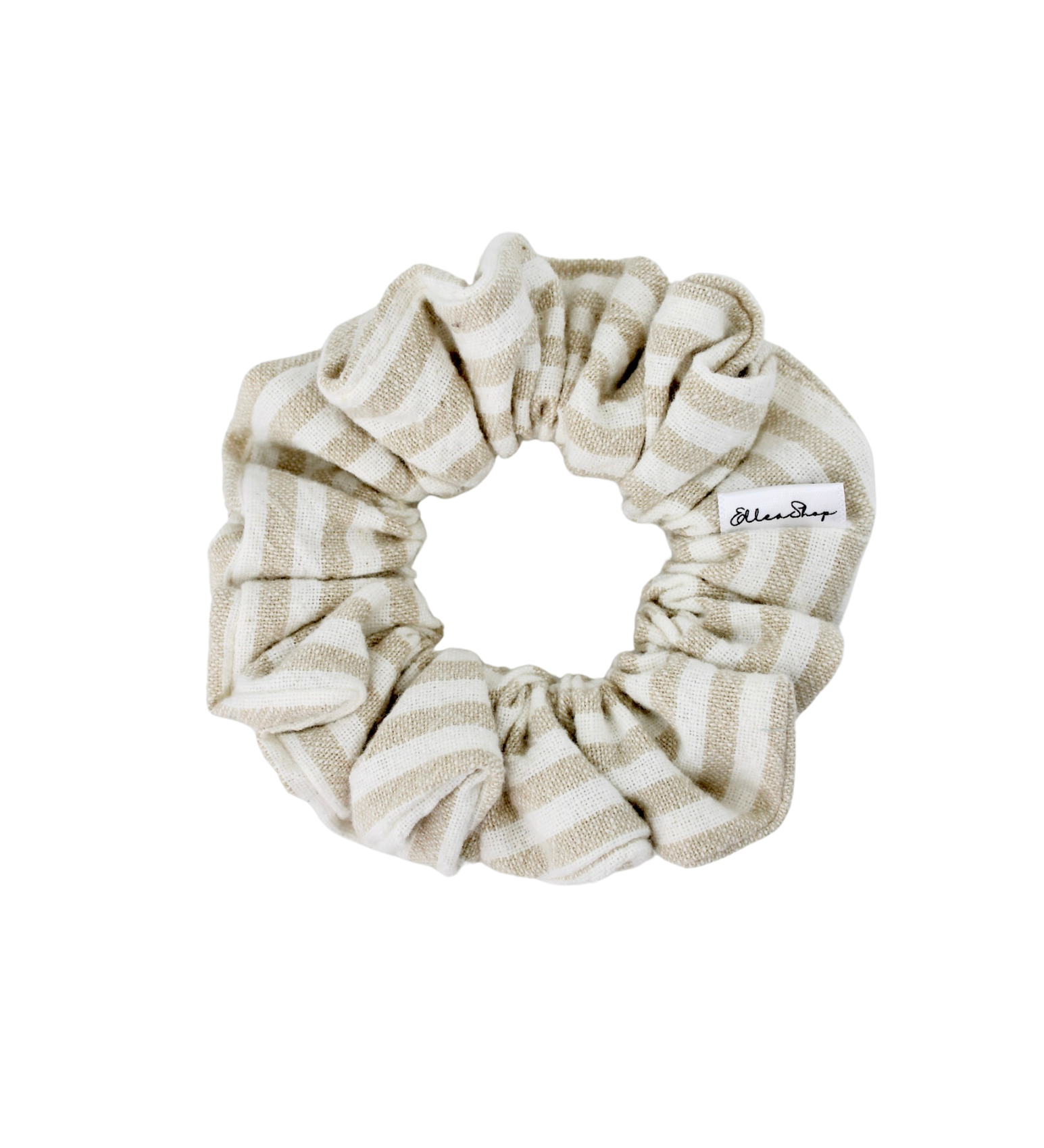 Oatmeal Mist Linen Scrunchie - ElleaShop