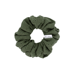 Khaki Eyelet Scrunchie - ElleaShop