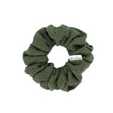 Khaki Eyelet Scrunchie - ElleaShop