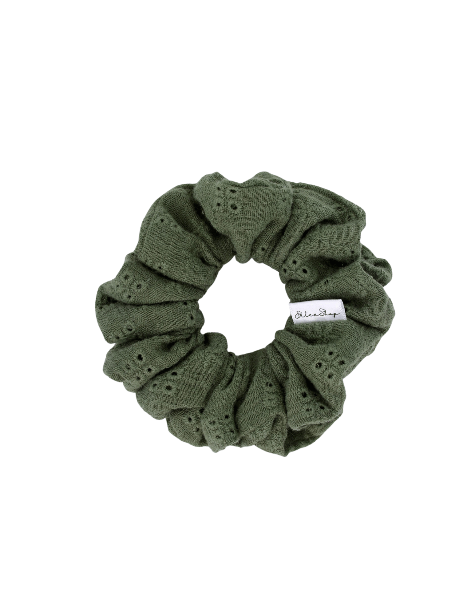 Khaki Eyelet Scrunchie - ElleaShop