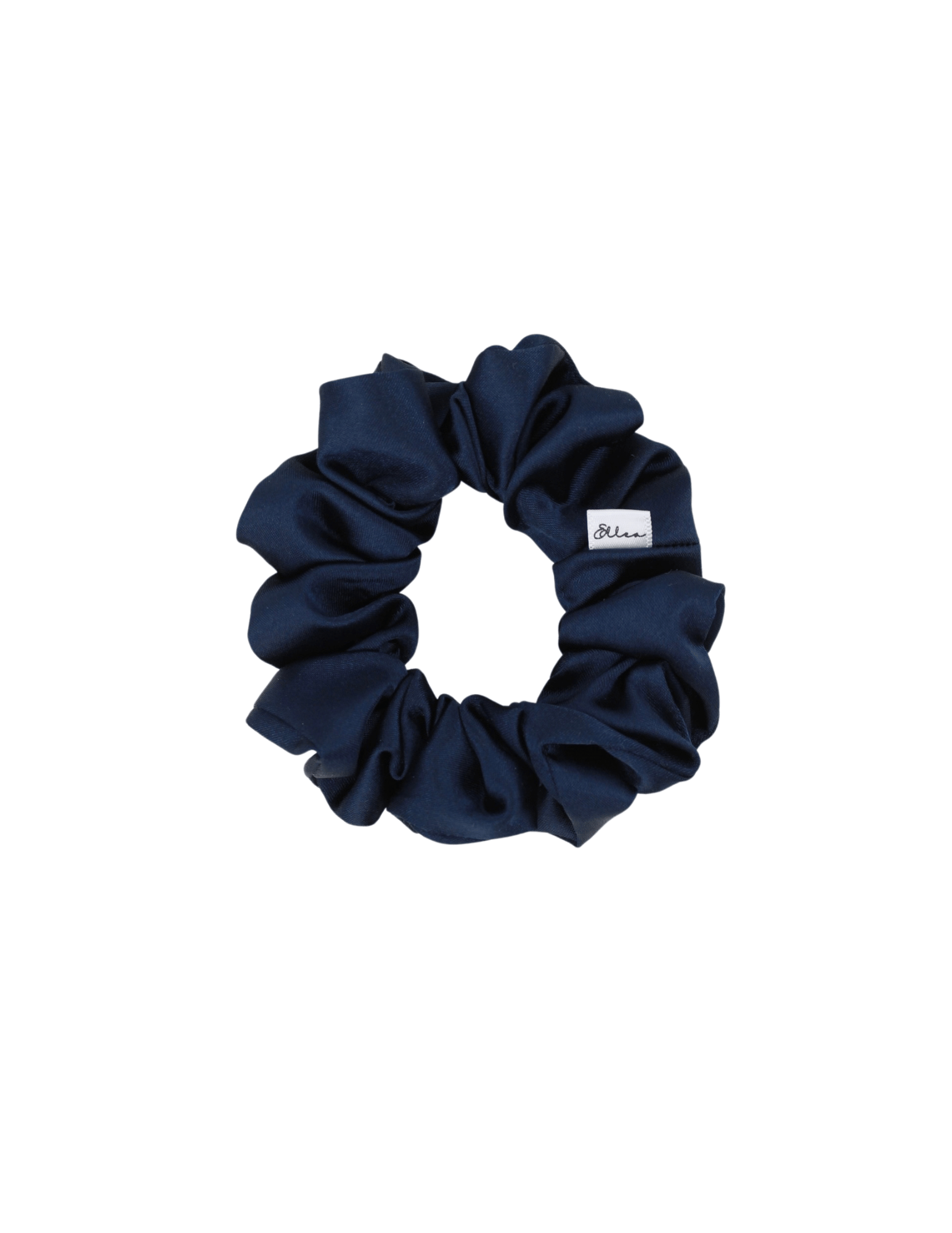 Navy Blue Satin Scrunchie - ElleaShop