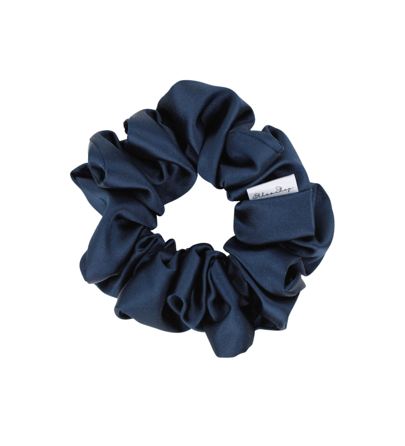 Navy Blue Satin Scrunchie - ElleaShop