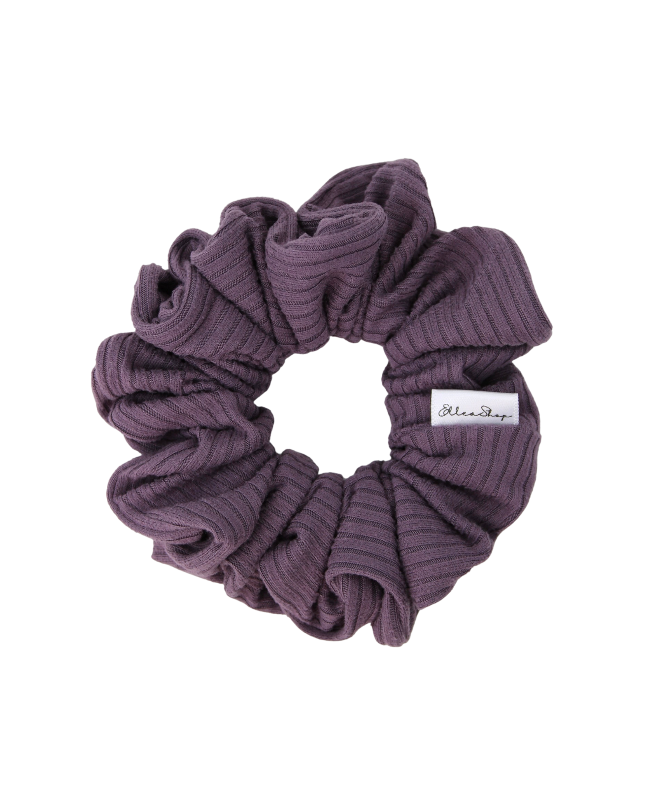 Eggplant Soft Ribbed Scrunchie - ElleaShop
