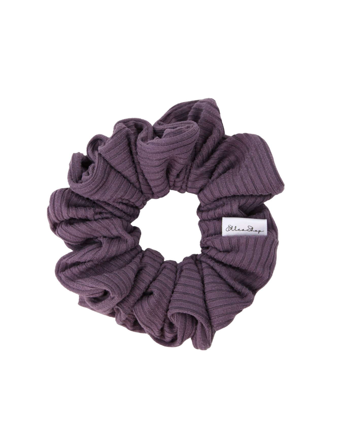 Eggplant Soft Ribbed Scrunchie - ElleaShop