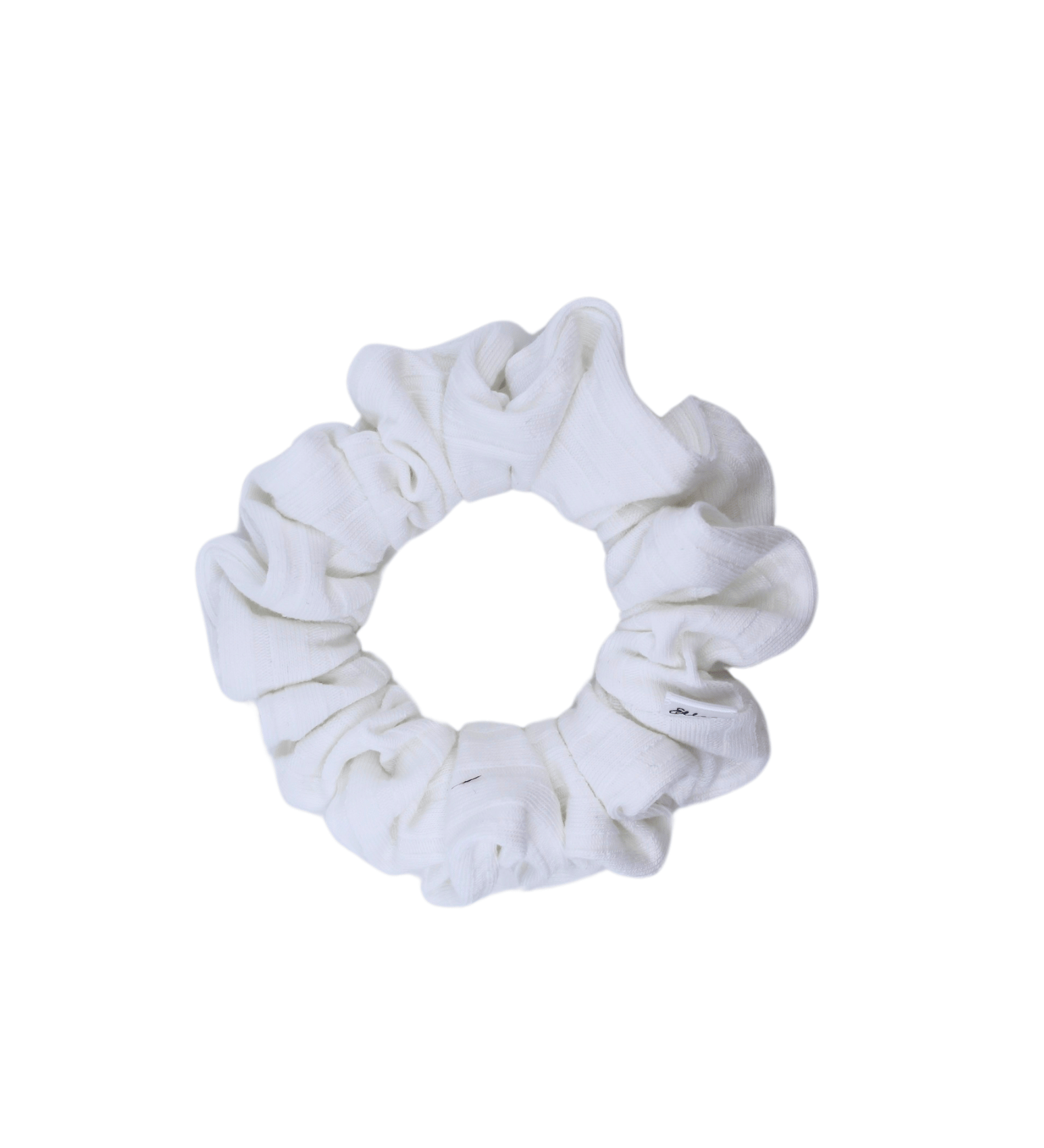 White Wide Ribbed Scrunchie