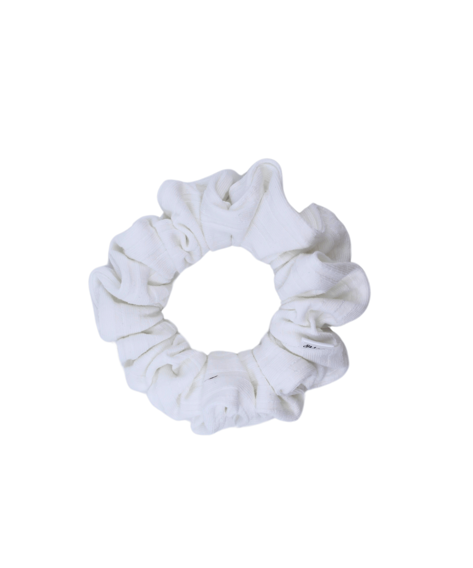 White Wide Ribbed Scrunchie