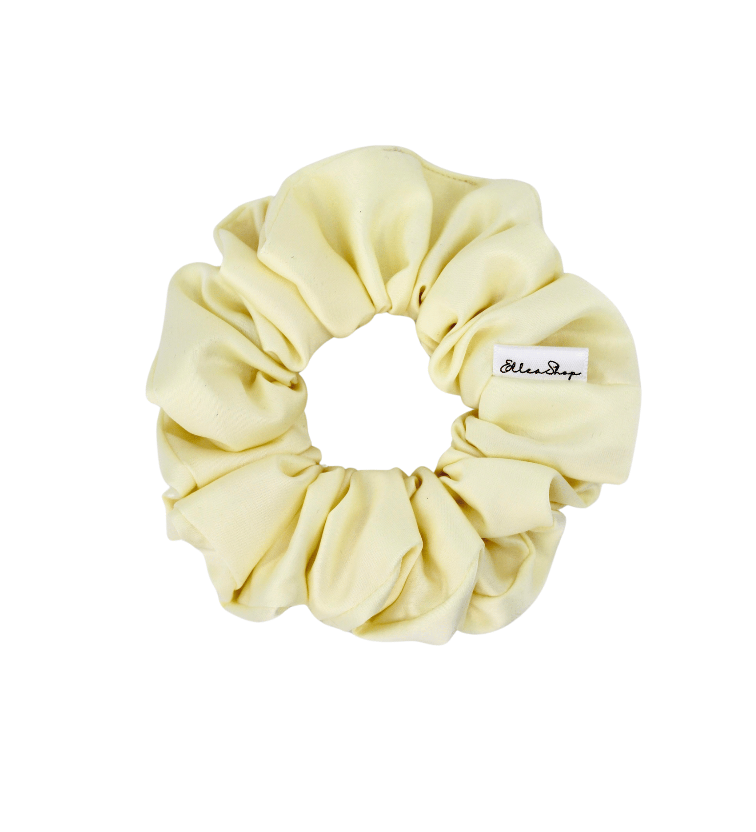 Vanilla Pearl Satin Scrunchie - ElleaShop