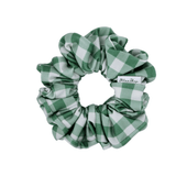 Green & Ivory Plaid Scrunchie