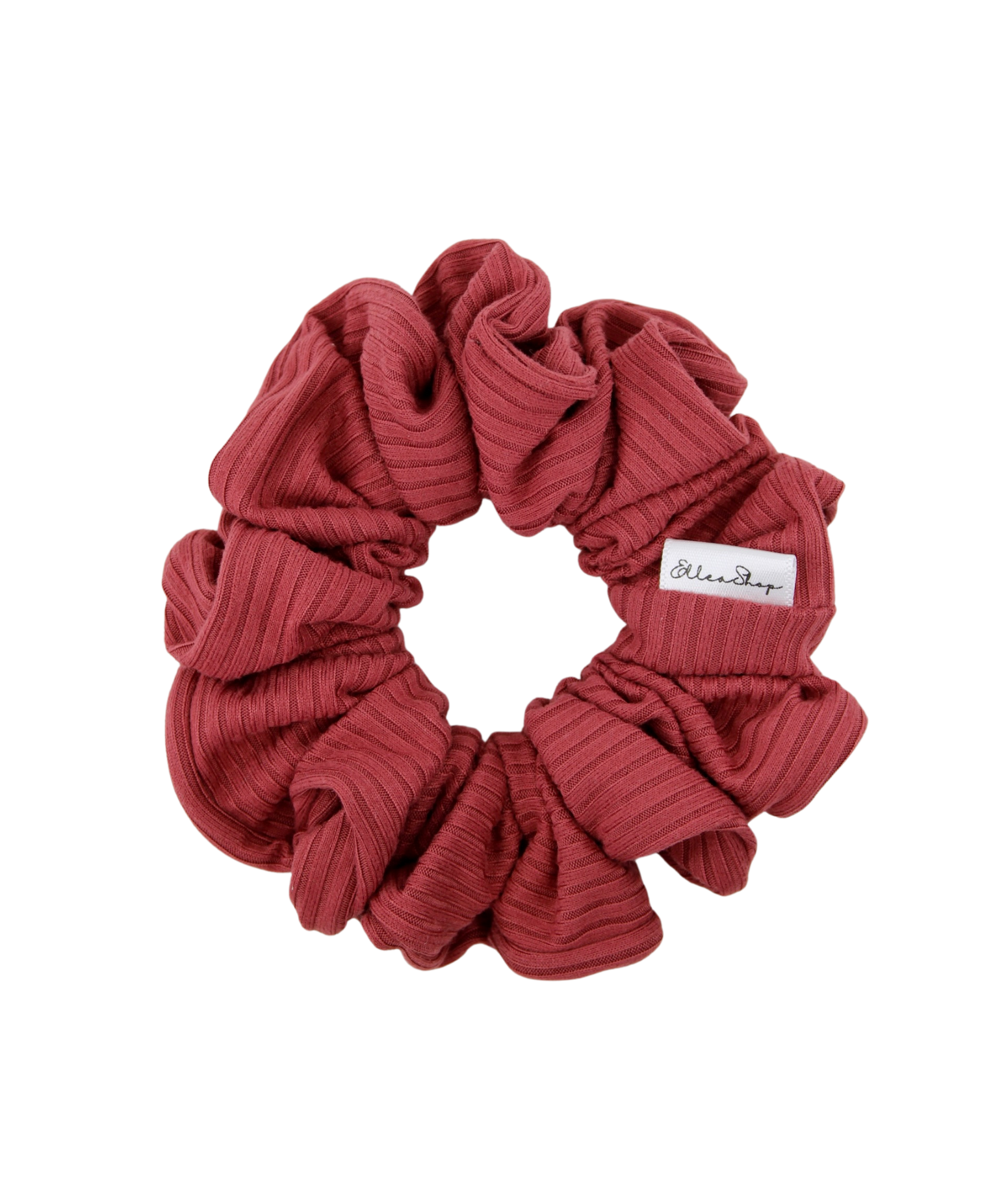 Raspberry Soft Ribbed Scrunchie - ElleaShop