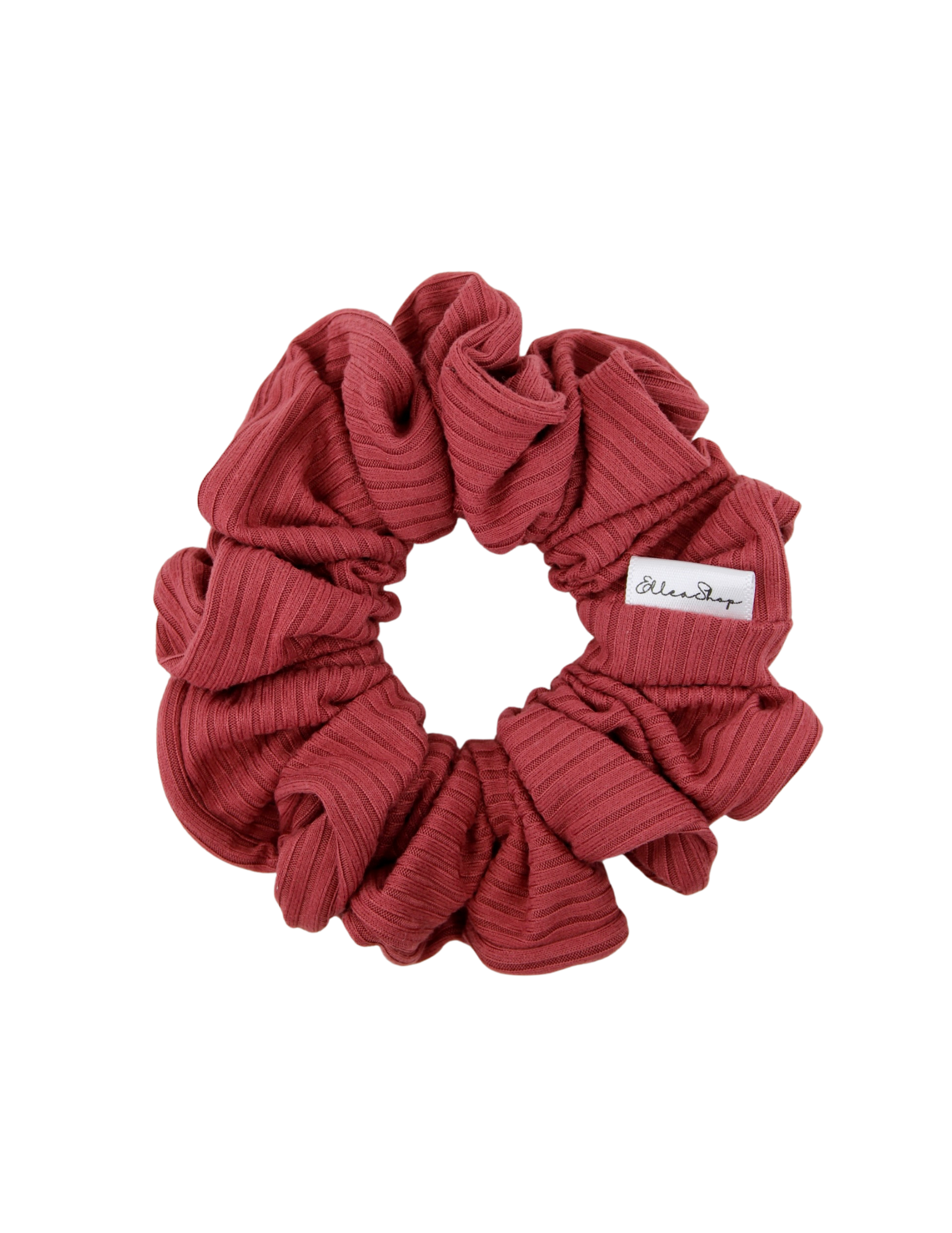 Raspberry Soft Ribbed Scrunchie - ElleaShop