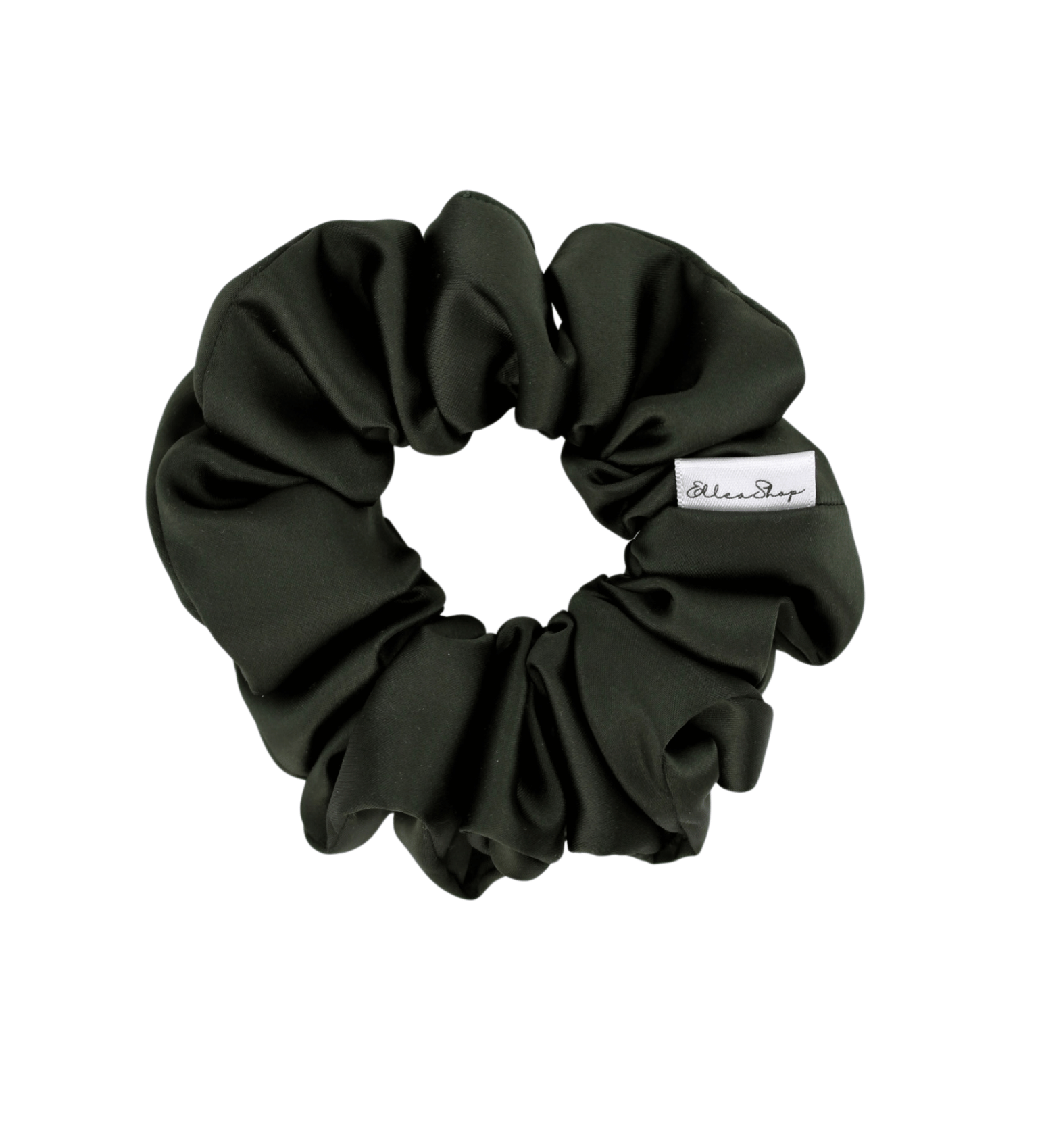 Midnight Green Satin Scrunchie - ElleaShop