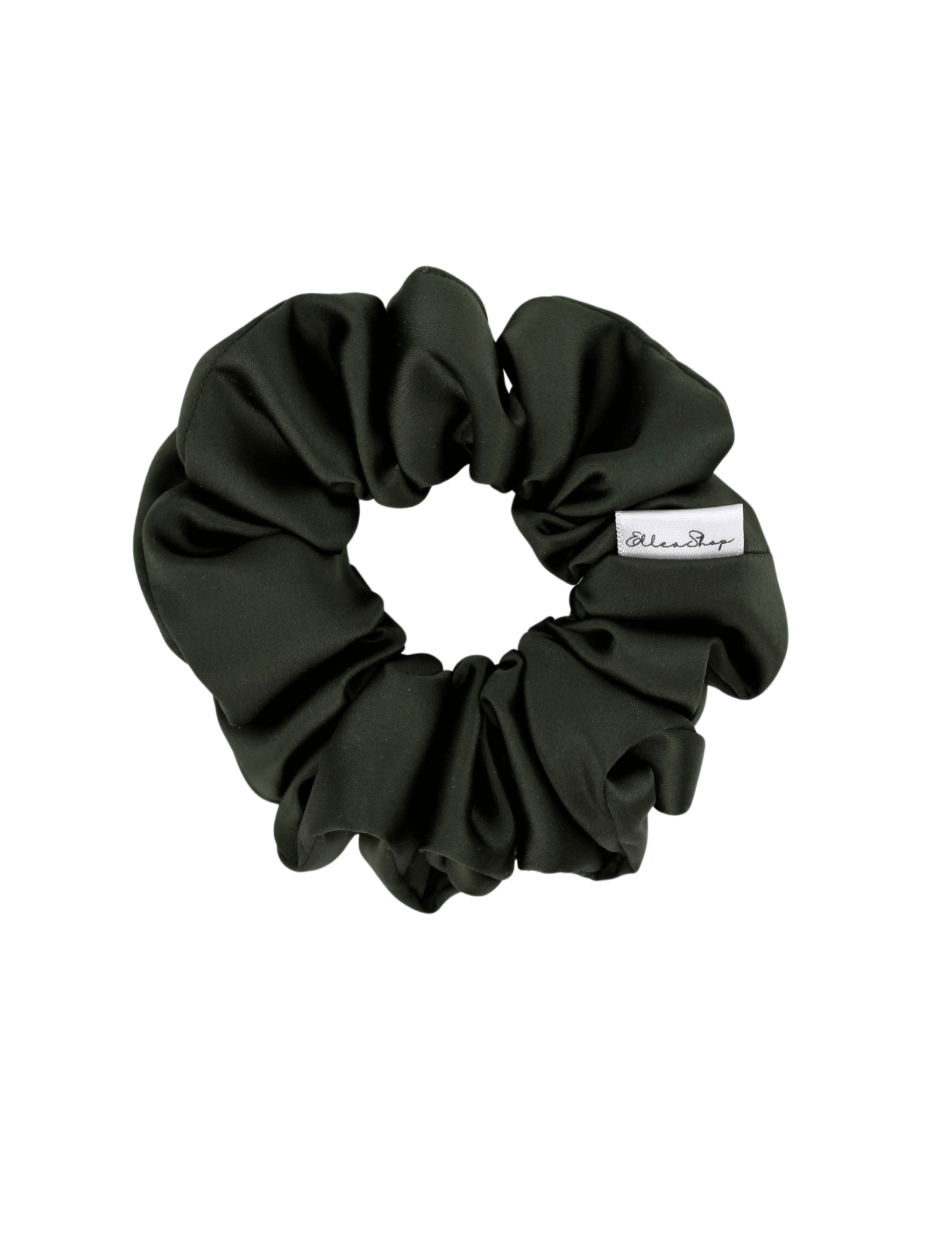 Midnight Green Satin Scrunchie - ElleaShop