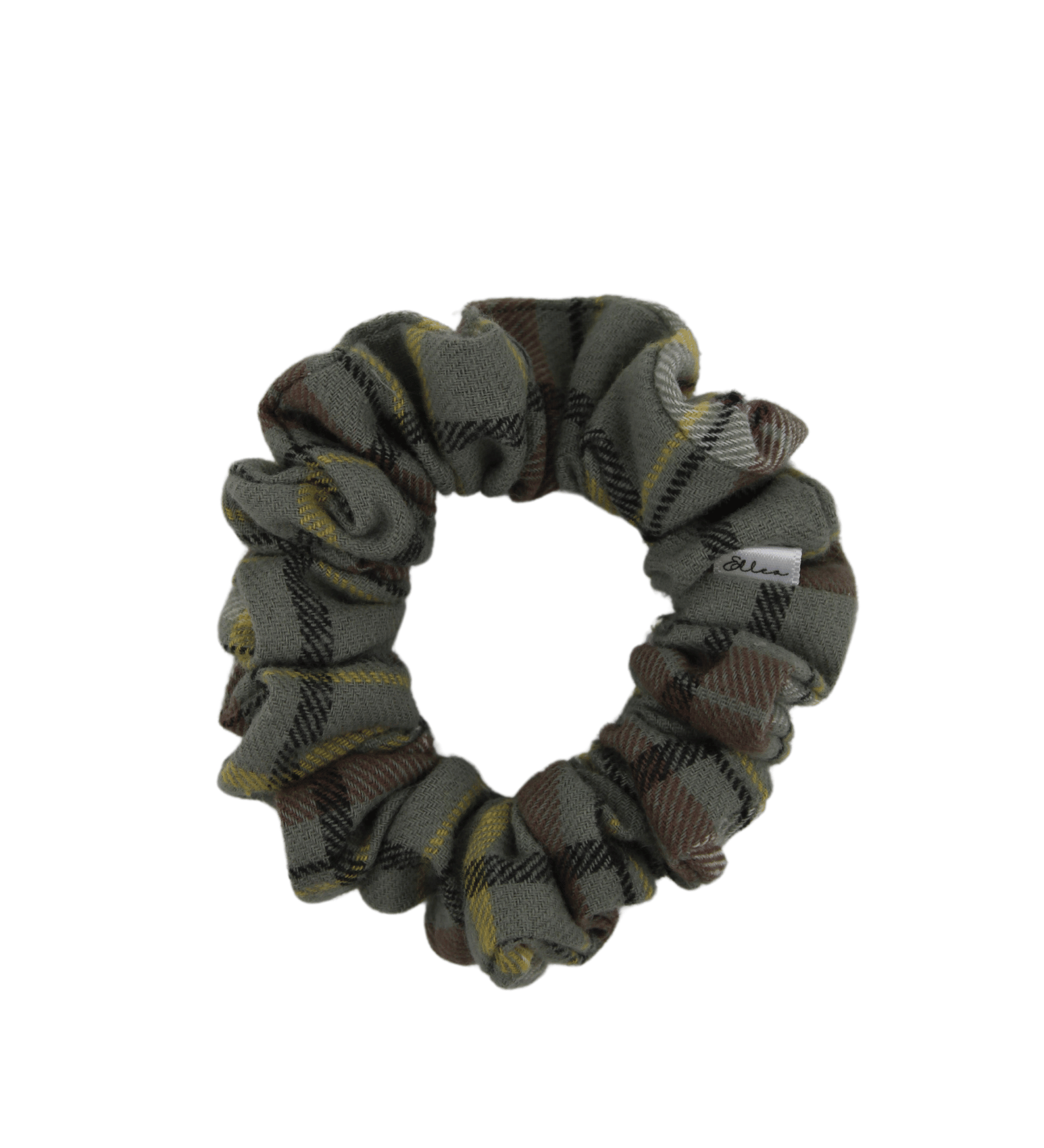 Olive Plaid Scrunchie - ElleaShop