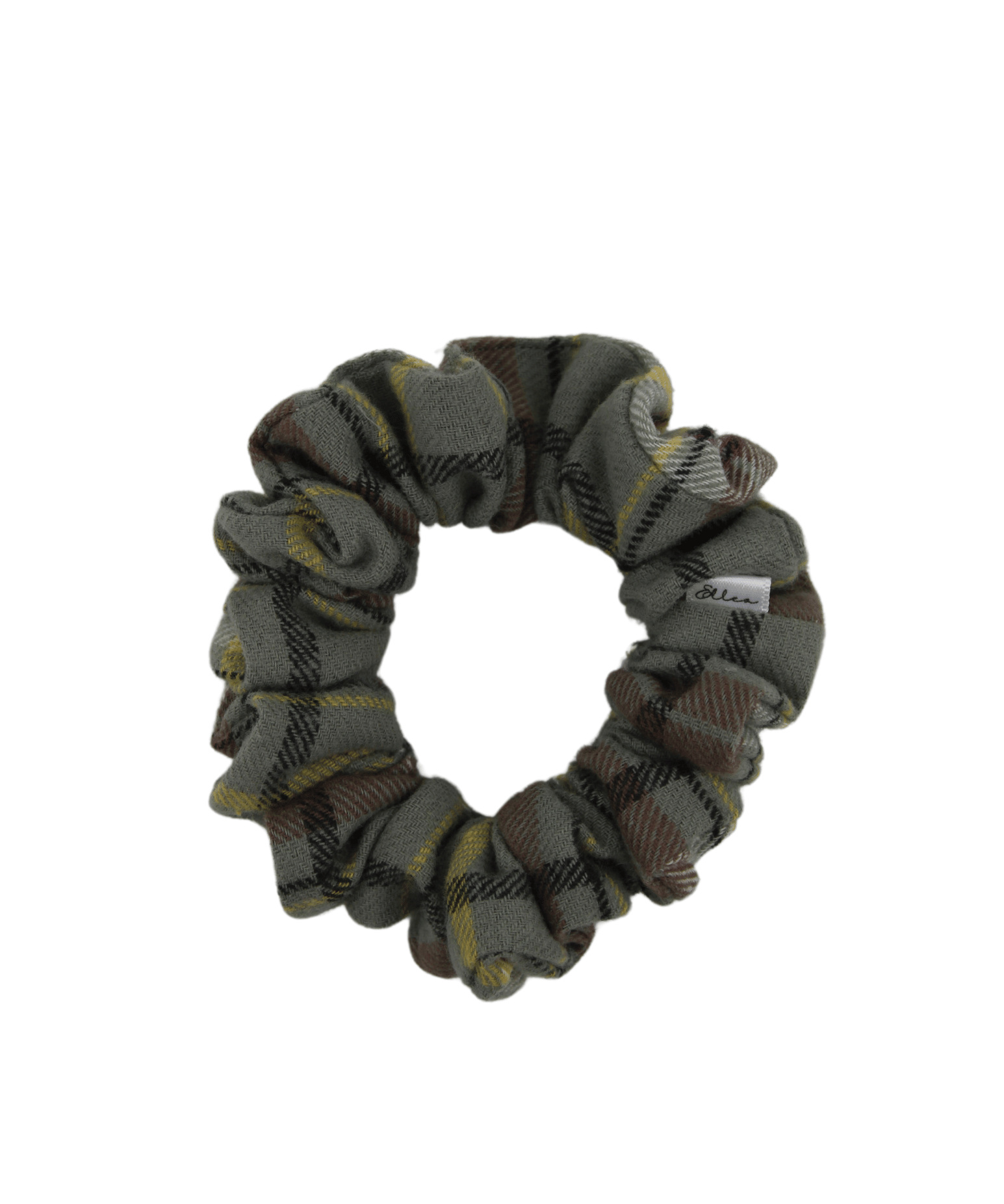 Olive Plaid Scrunchie - ElleaShop