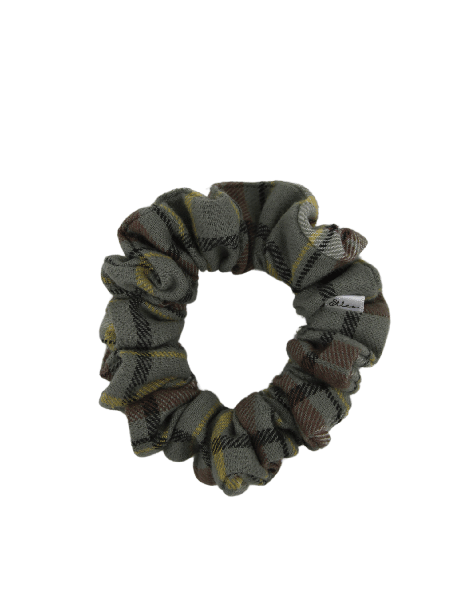 Olive Plaid Scrunchie - ElleaShop