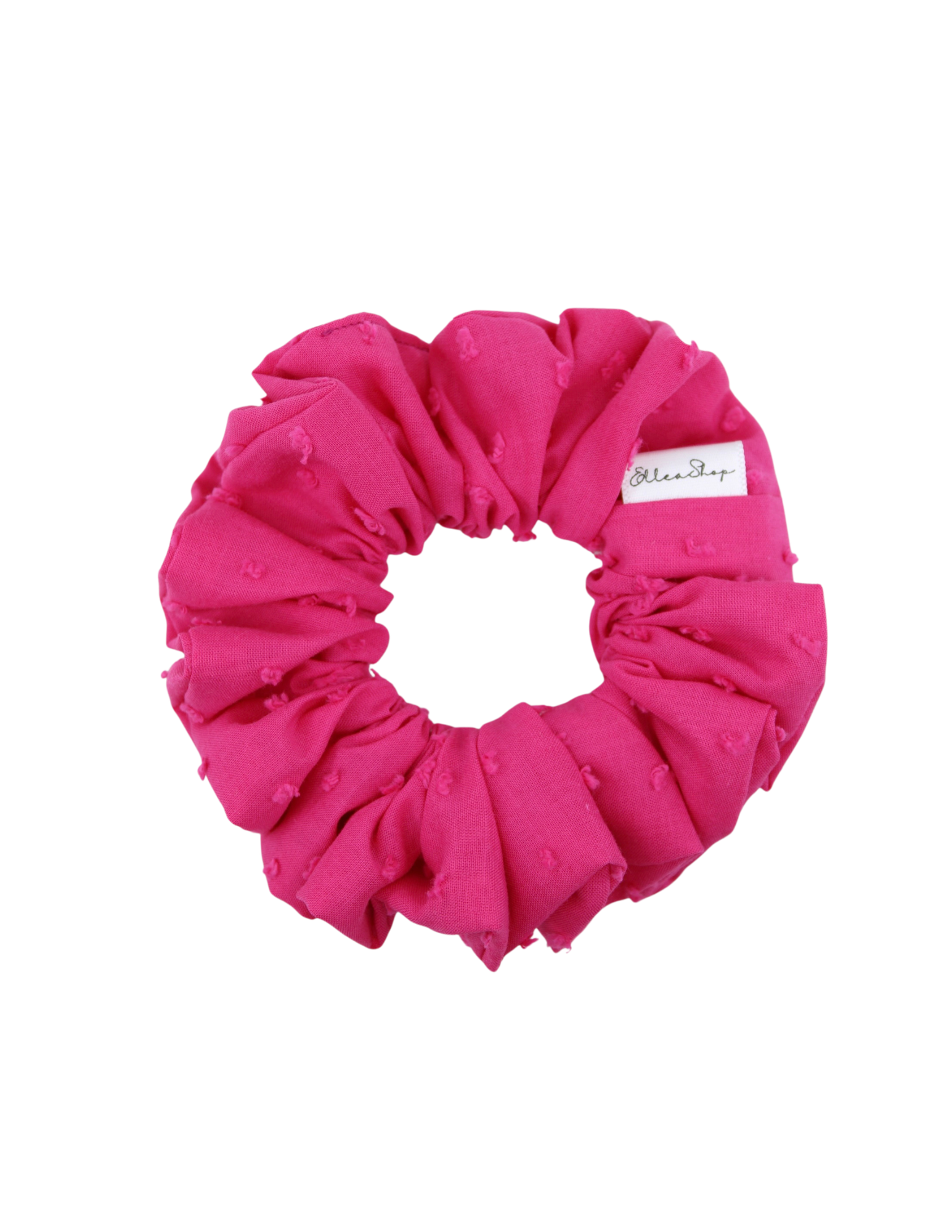 Hot Pink Swiss Dot Scrunchie - ElleaShop