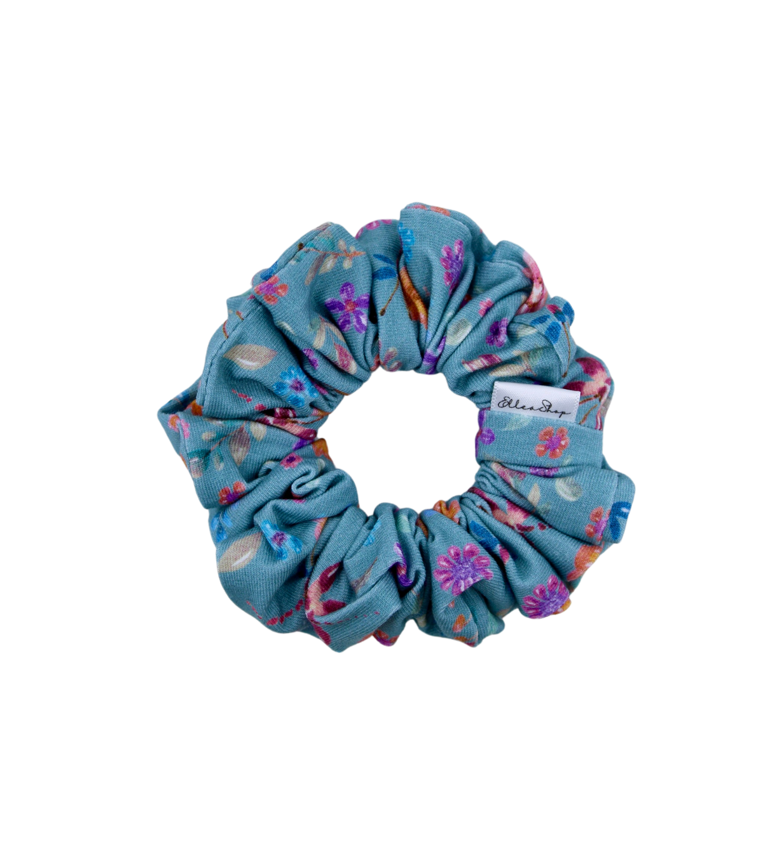 Blue Flowers Scrunchie - ElleaShop