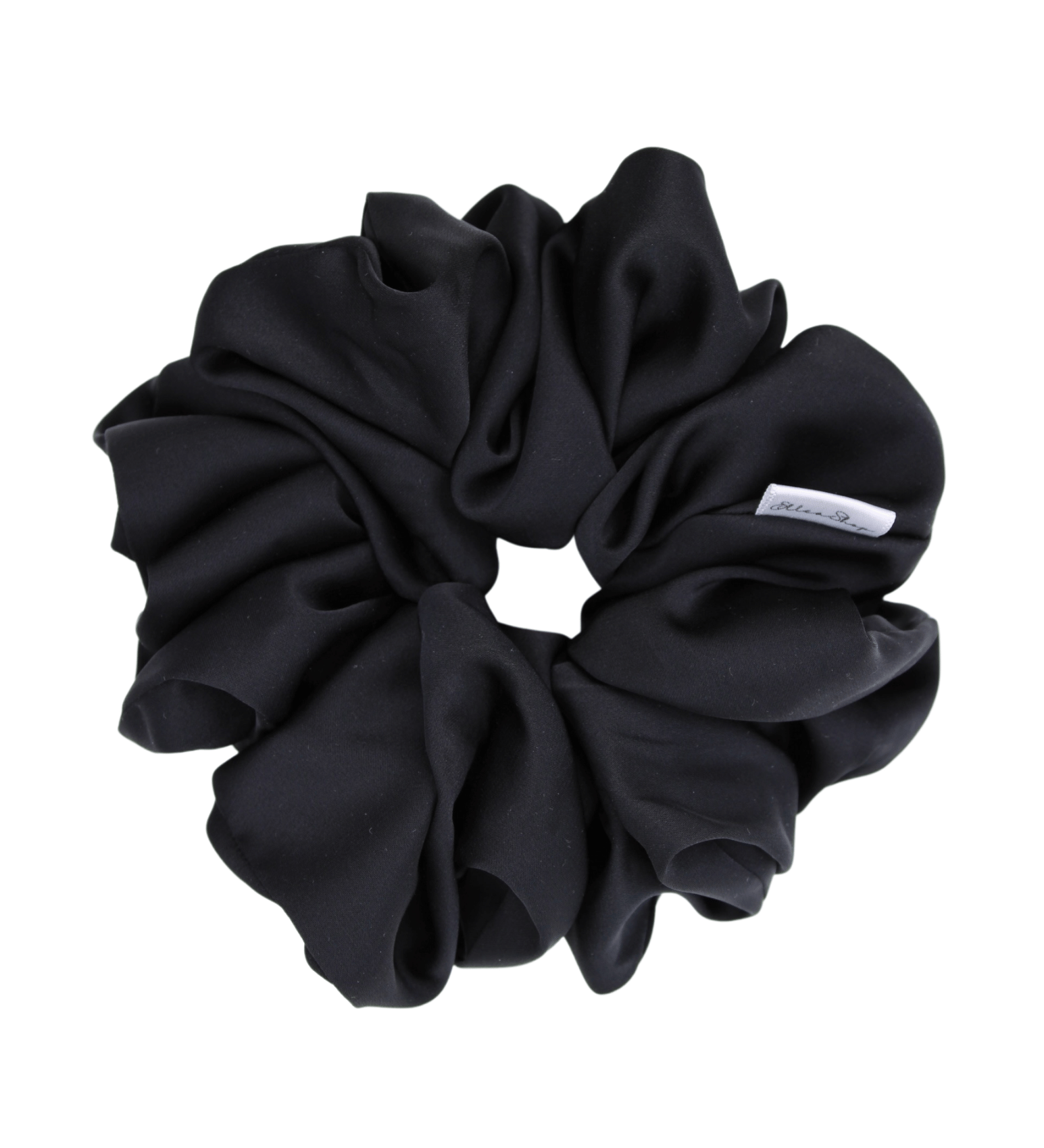 Black Satin Scrunchie - ElleaShop