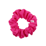 Hot Pink Swiss Dot Scrunchie - ElleaShop