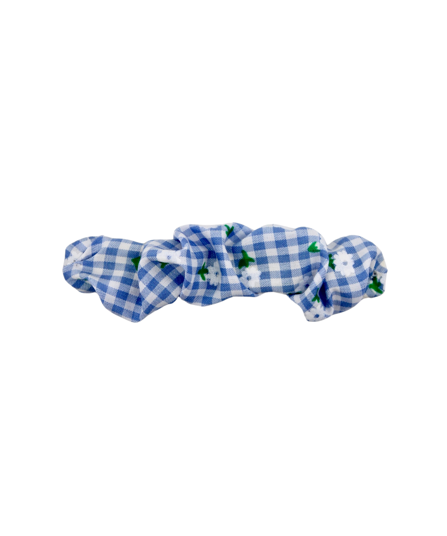 Blue Gingham Scrunchie Clip - ElleaShop