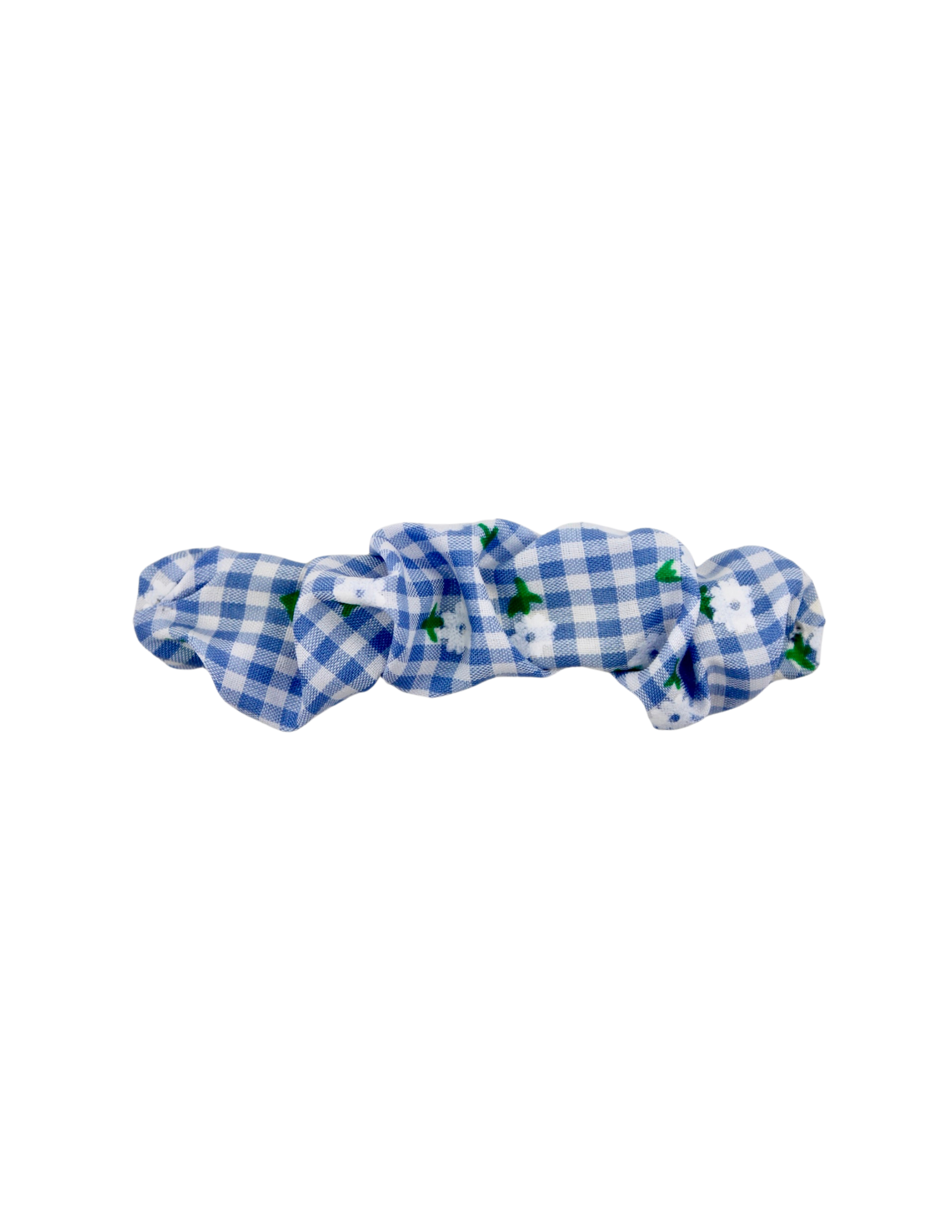Blue Gingham Scrunchie Clip - ElleaShop