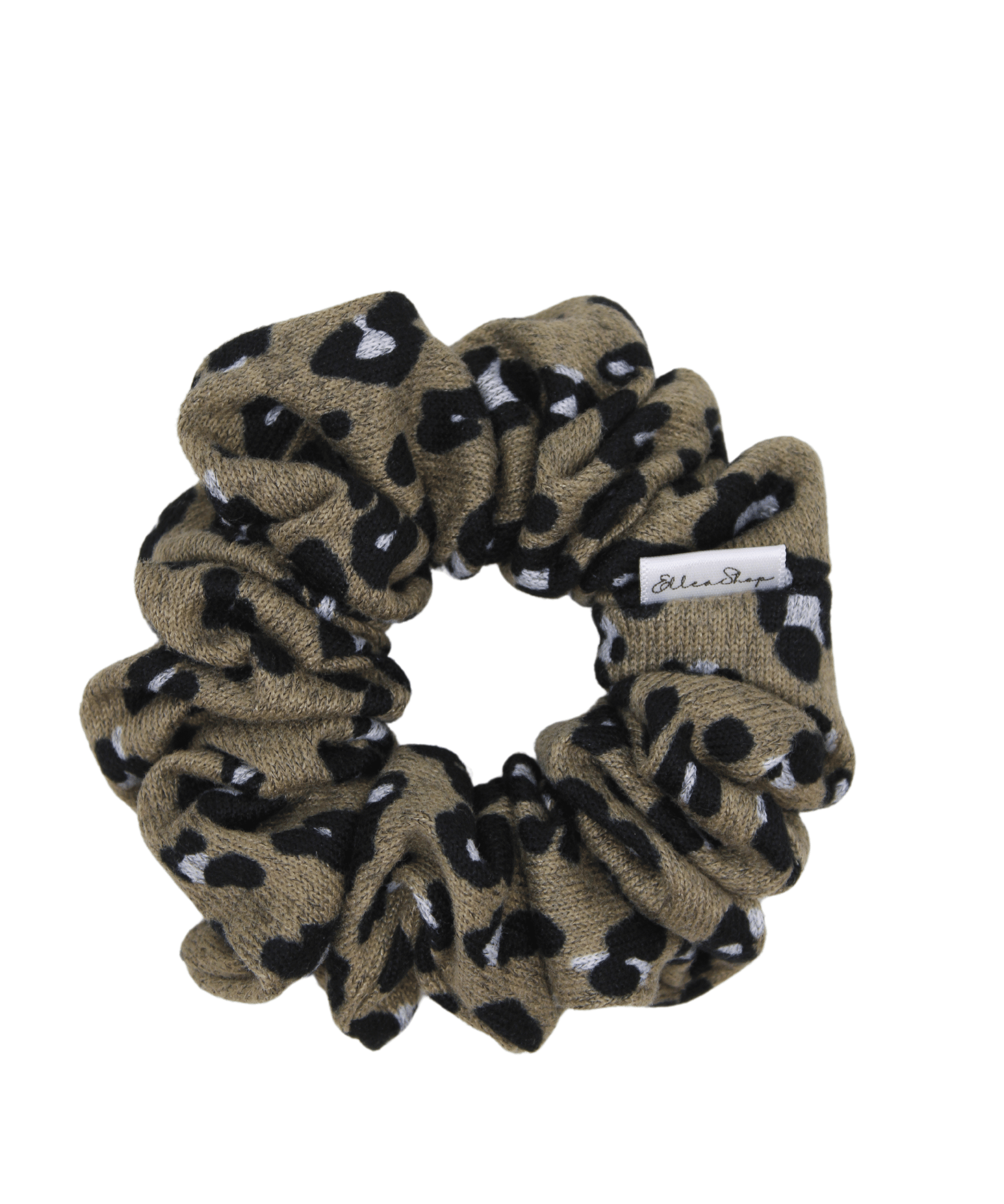 Leopard Knit Scrunchie - ElleaShop