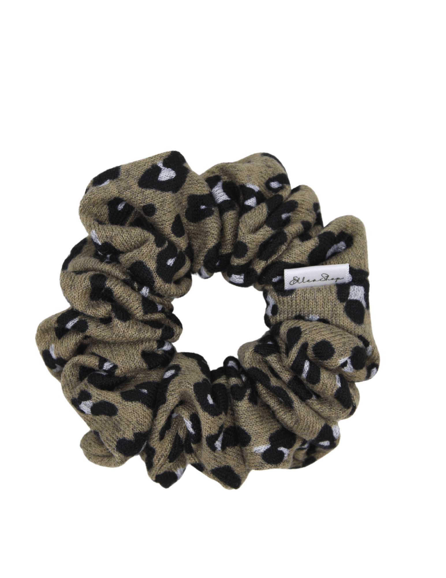 Leopard Knit Scrunchie - ElleaShop