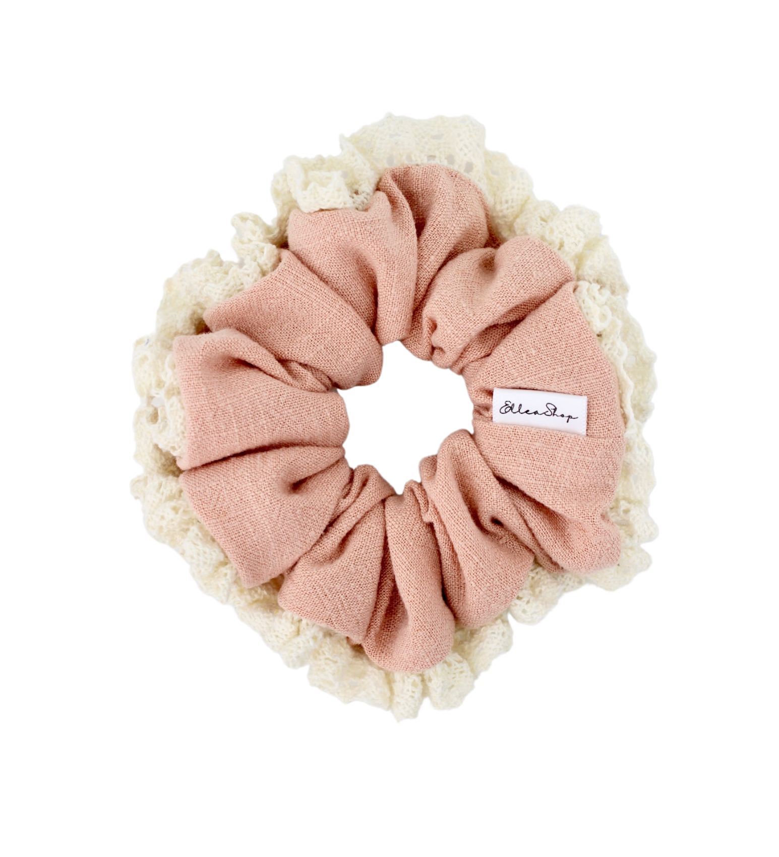 Blush & Lace Linen Scrunchie - ElleaShop