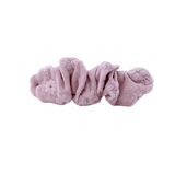 Pink Pastel Embroidered Scrunchie Clip