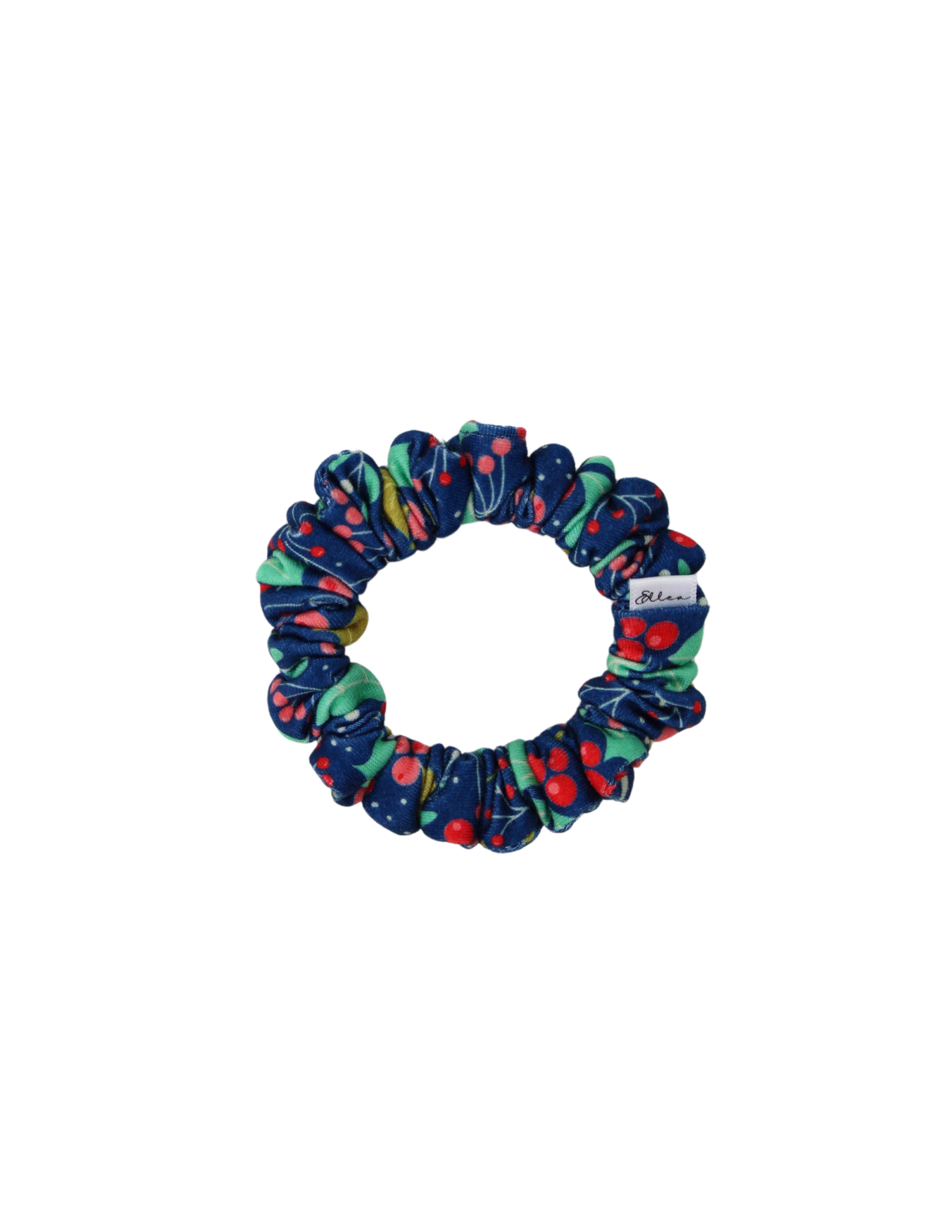 Navy Mistletoe Scrunchie - ElleaShop