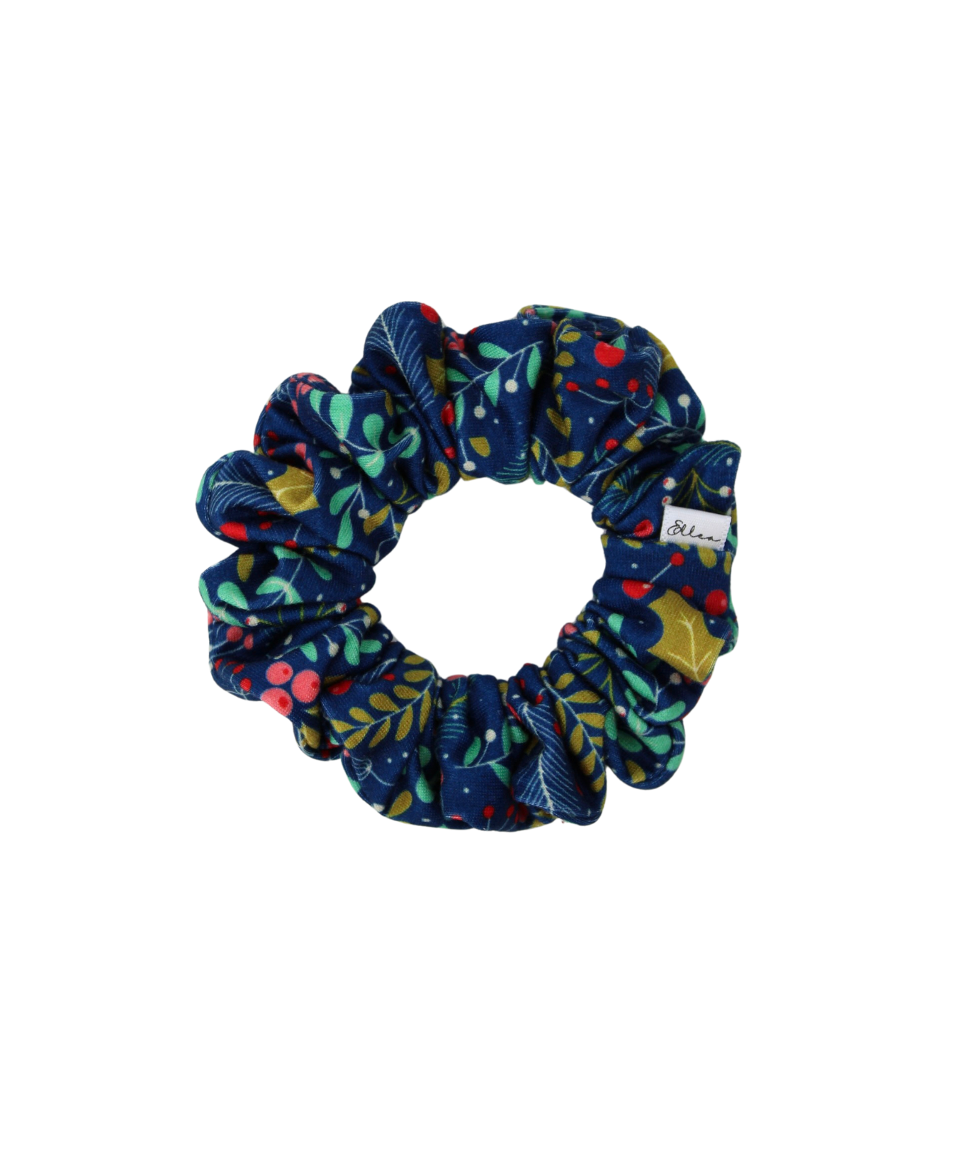 Navy Mistletoe Scrunchie - ElleaShop