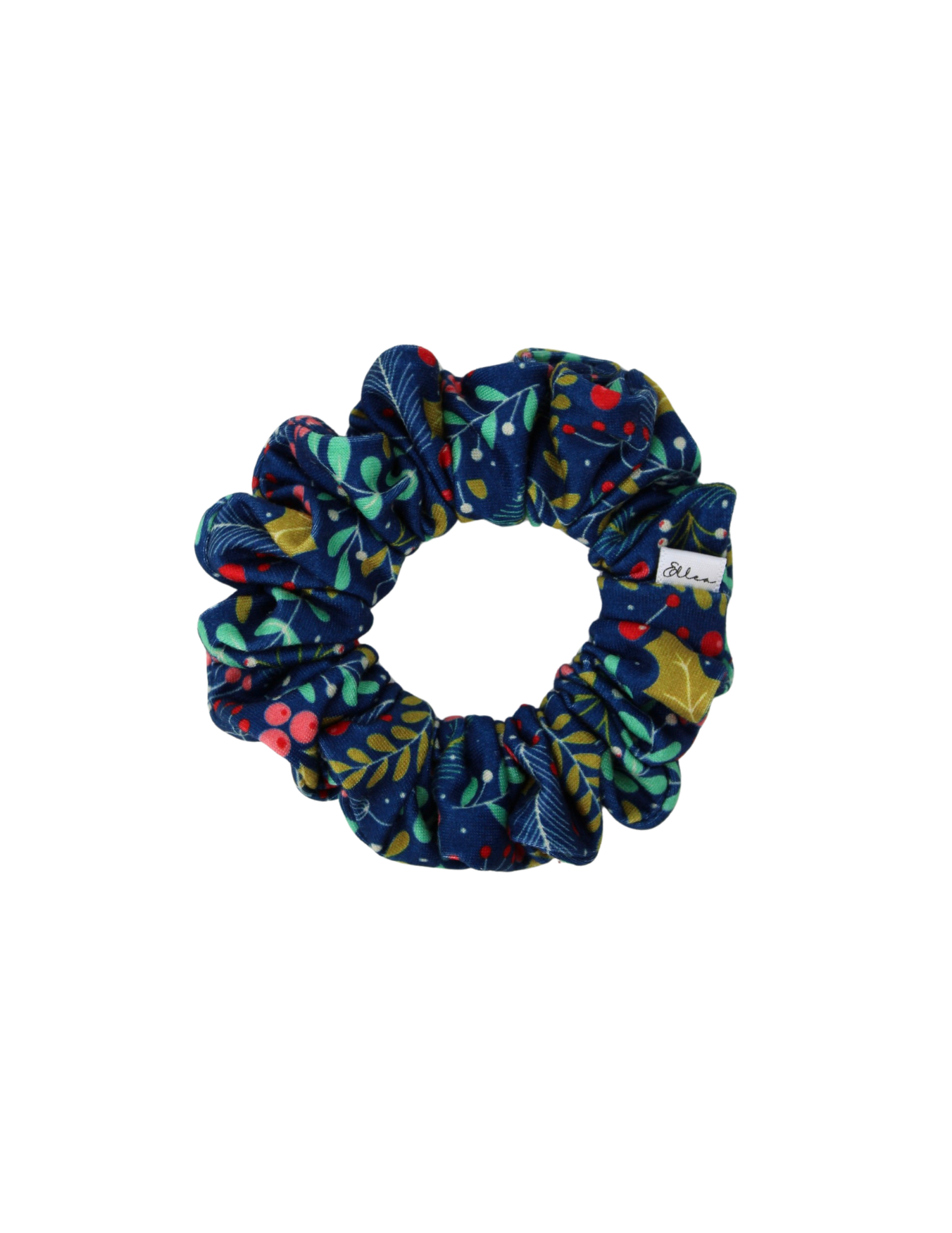 Navy Mistletoe Scrunchie - ElleaShop
