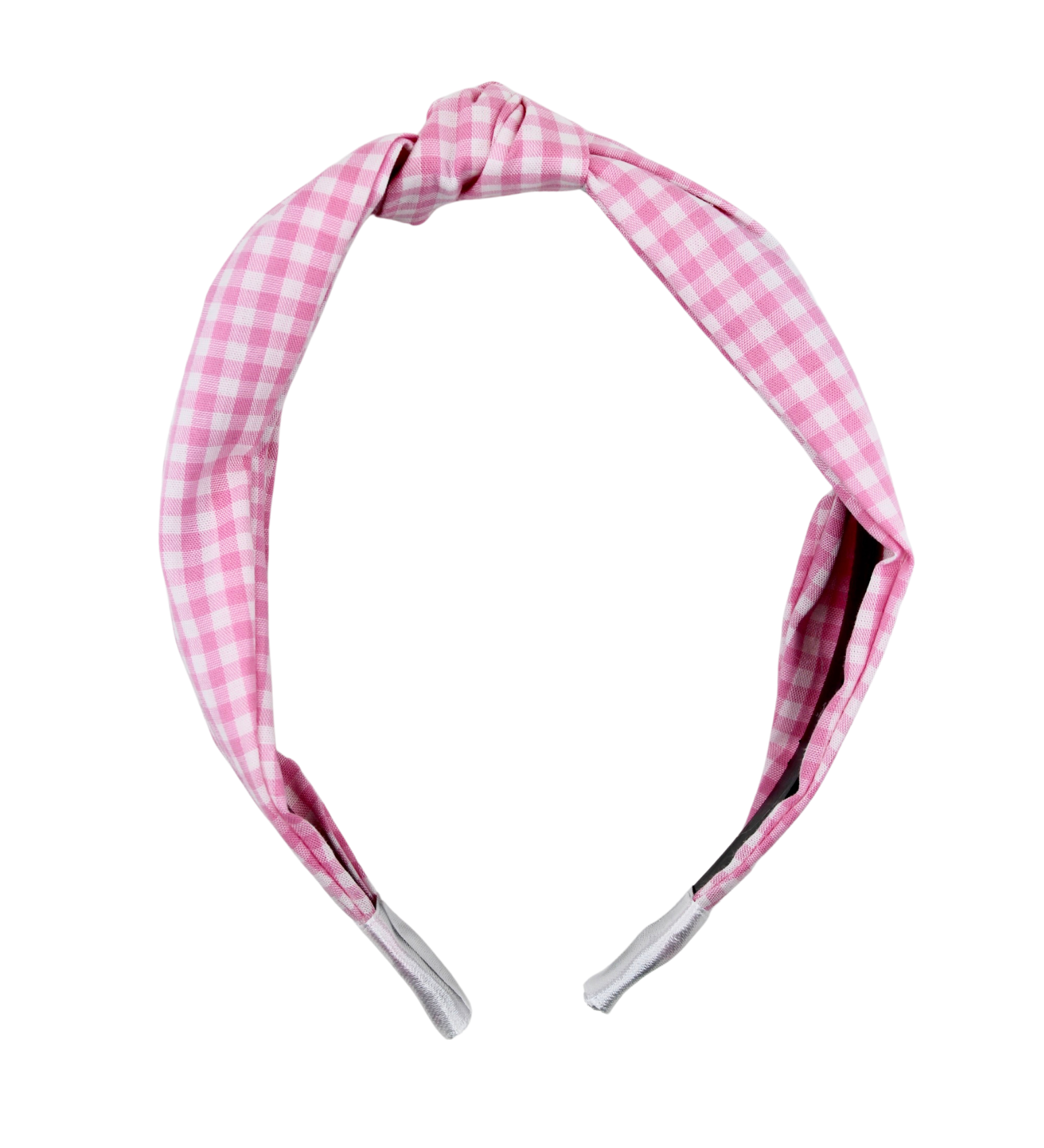 Pink Checkered Knotted Headband - ElleaShop
