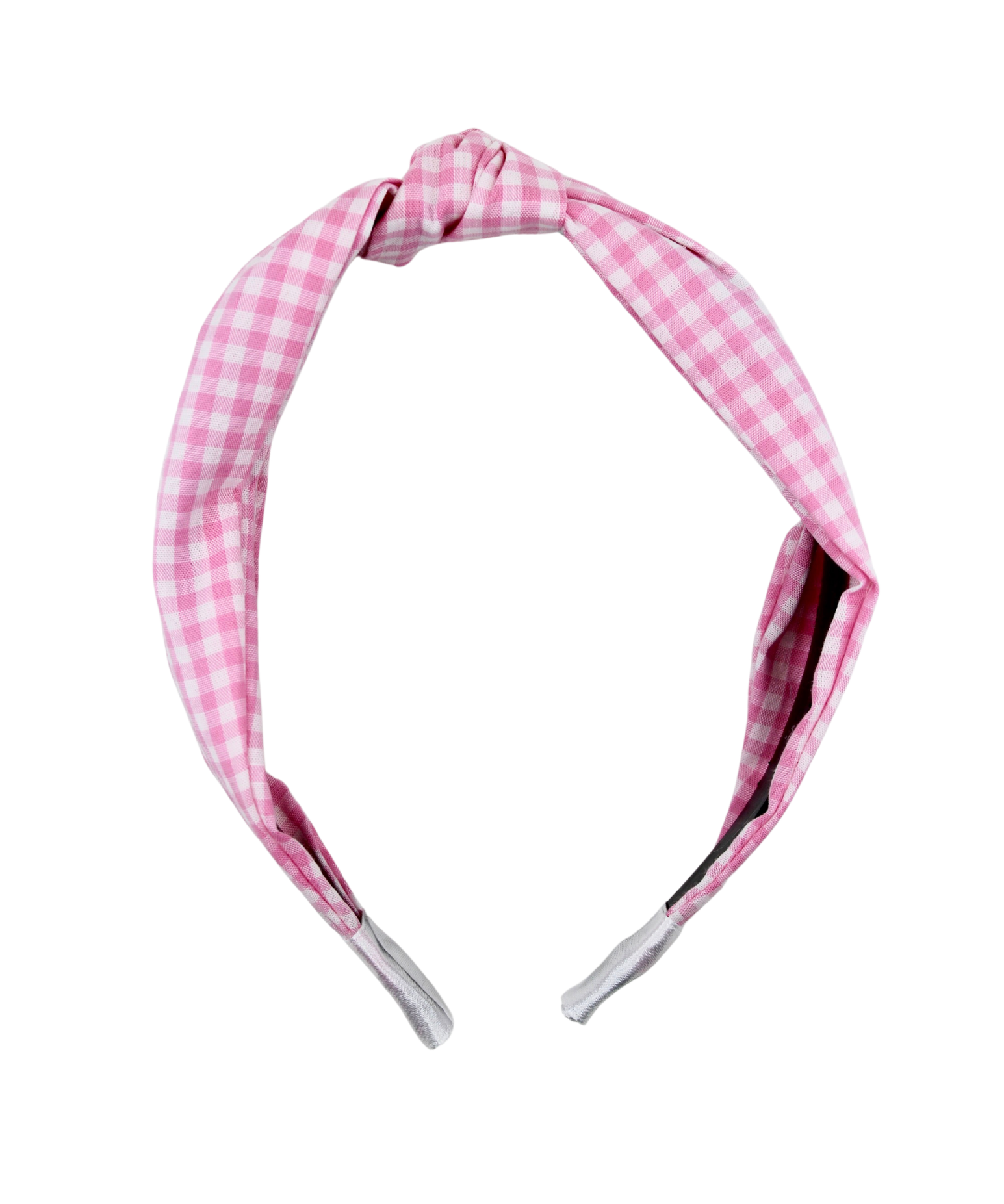 Pink Checkered Knotted Headband - ElleaShop
