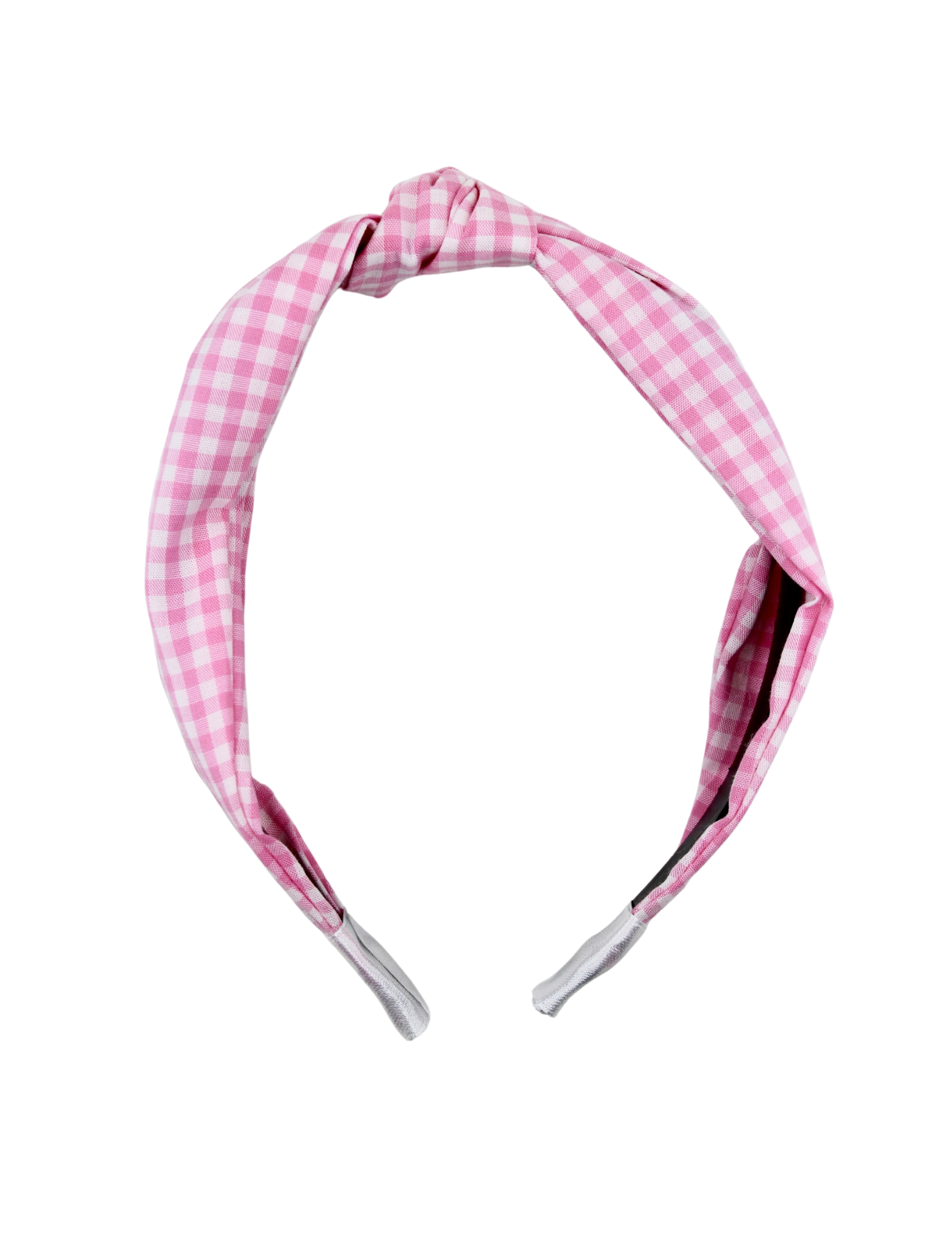 Pink Checkered Knotted Headband - ElleaShop