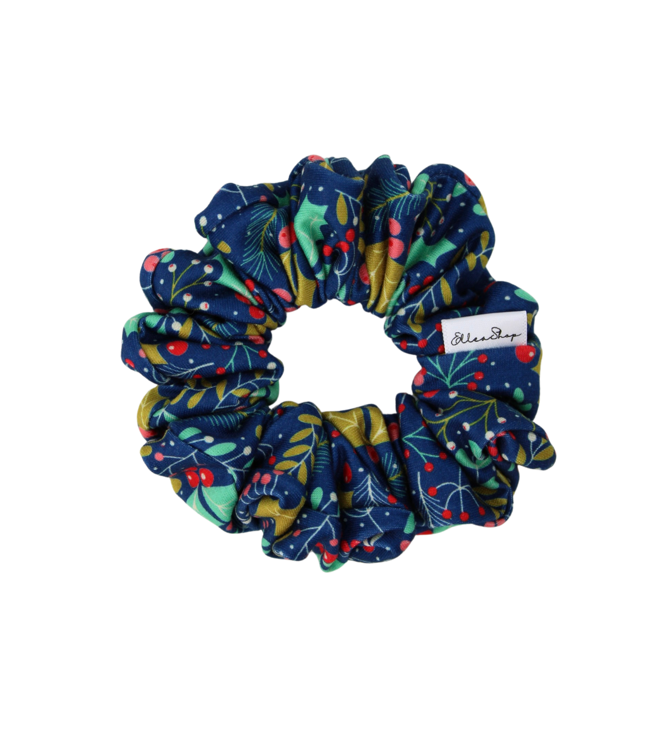 Navy Mistletoe Scrunchie - ElleaShop