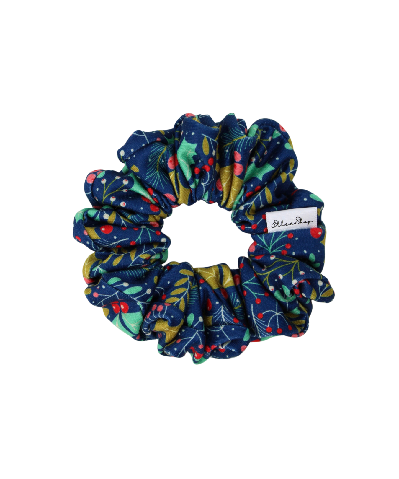 Navy Mistletoe Scrunchie - ElleaShop