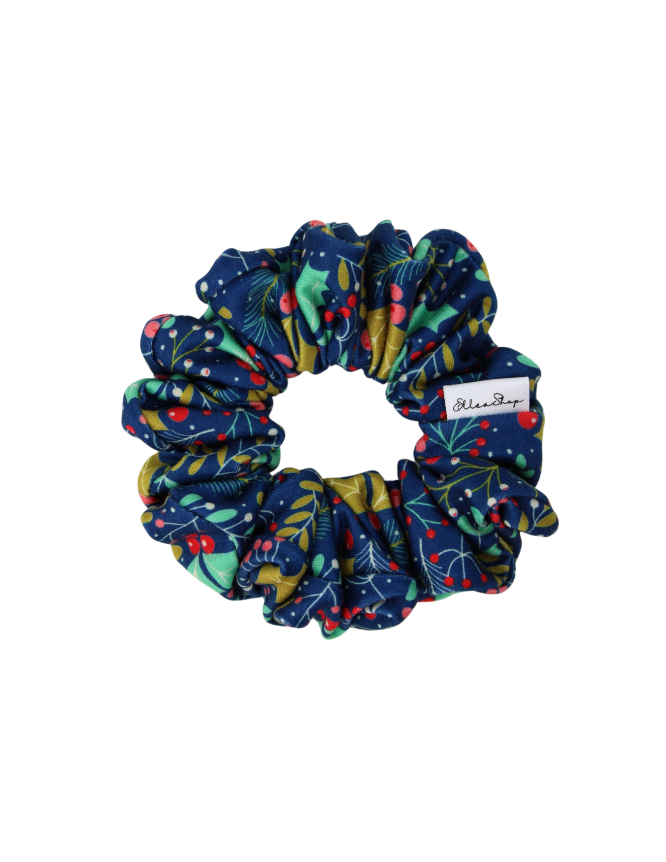 Navy Mistletoe Scrunchie - ElleaShop