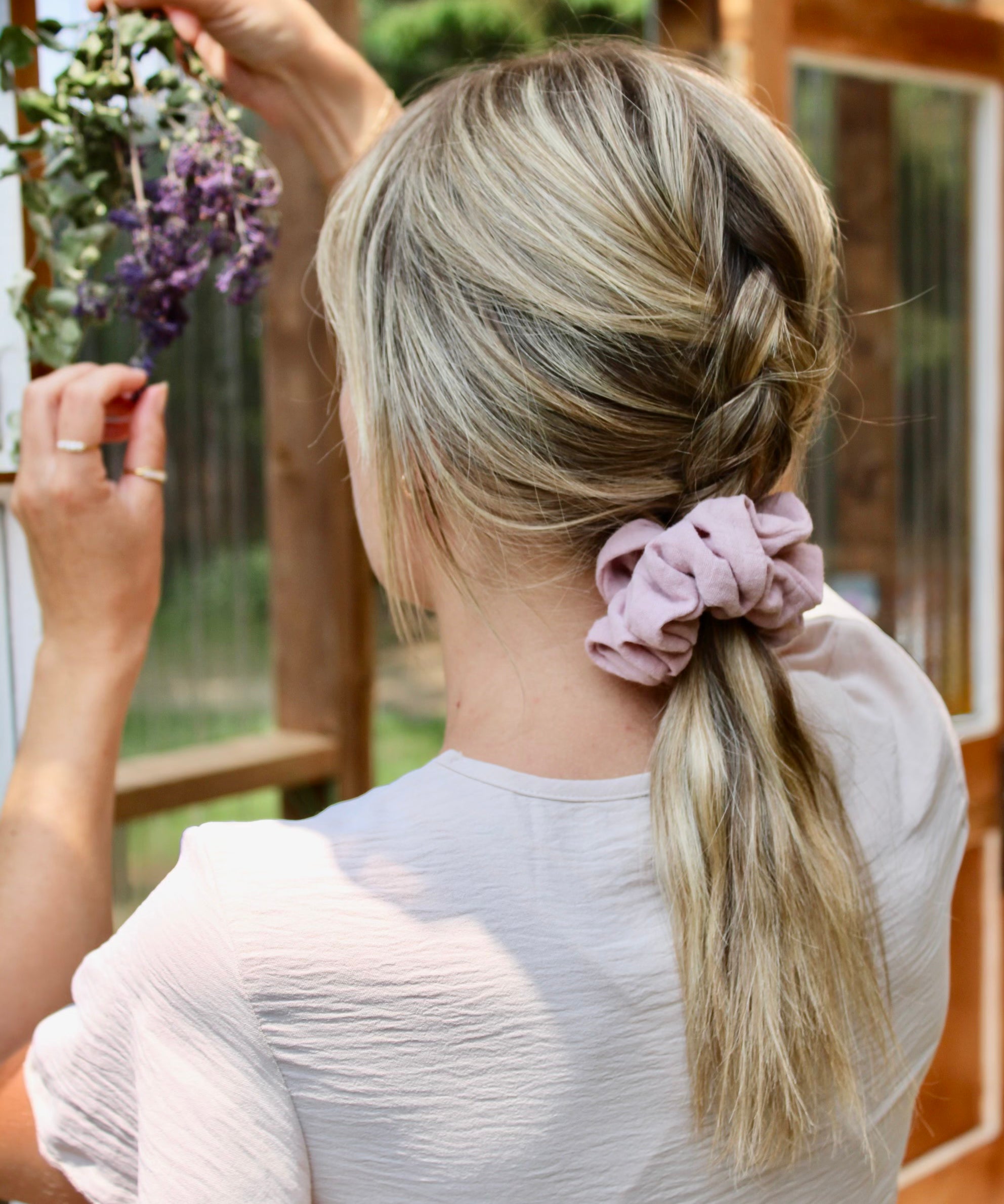 Dusty Rose Muslin Scrunchie - ElleaShop
