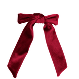 Red Velvet Tail Bow Clip