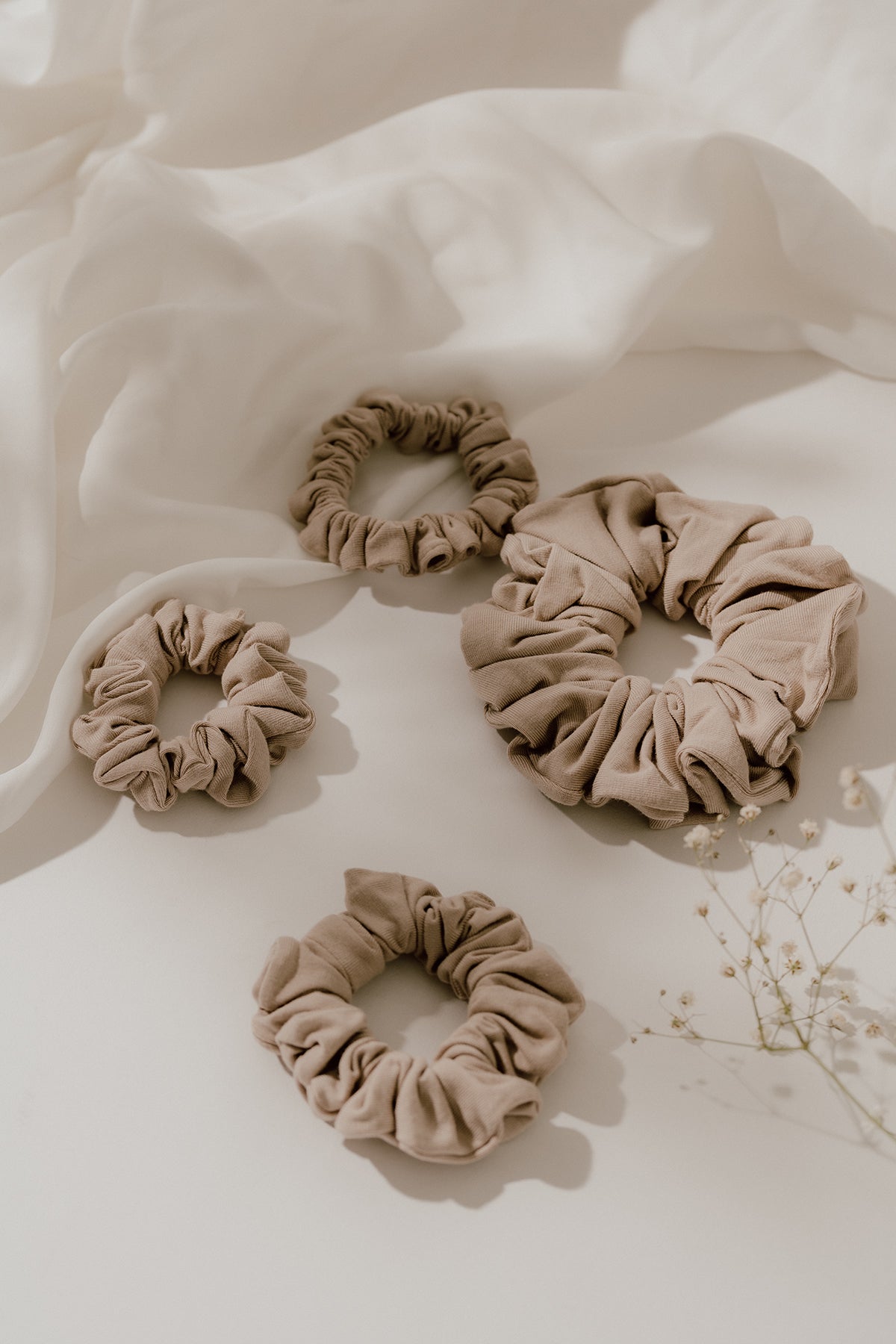 Cream Jersey Scrunchie - ElleaShop