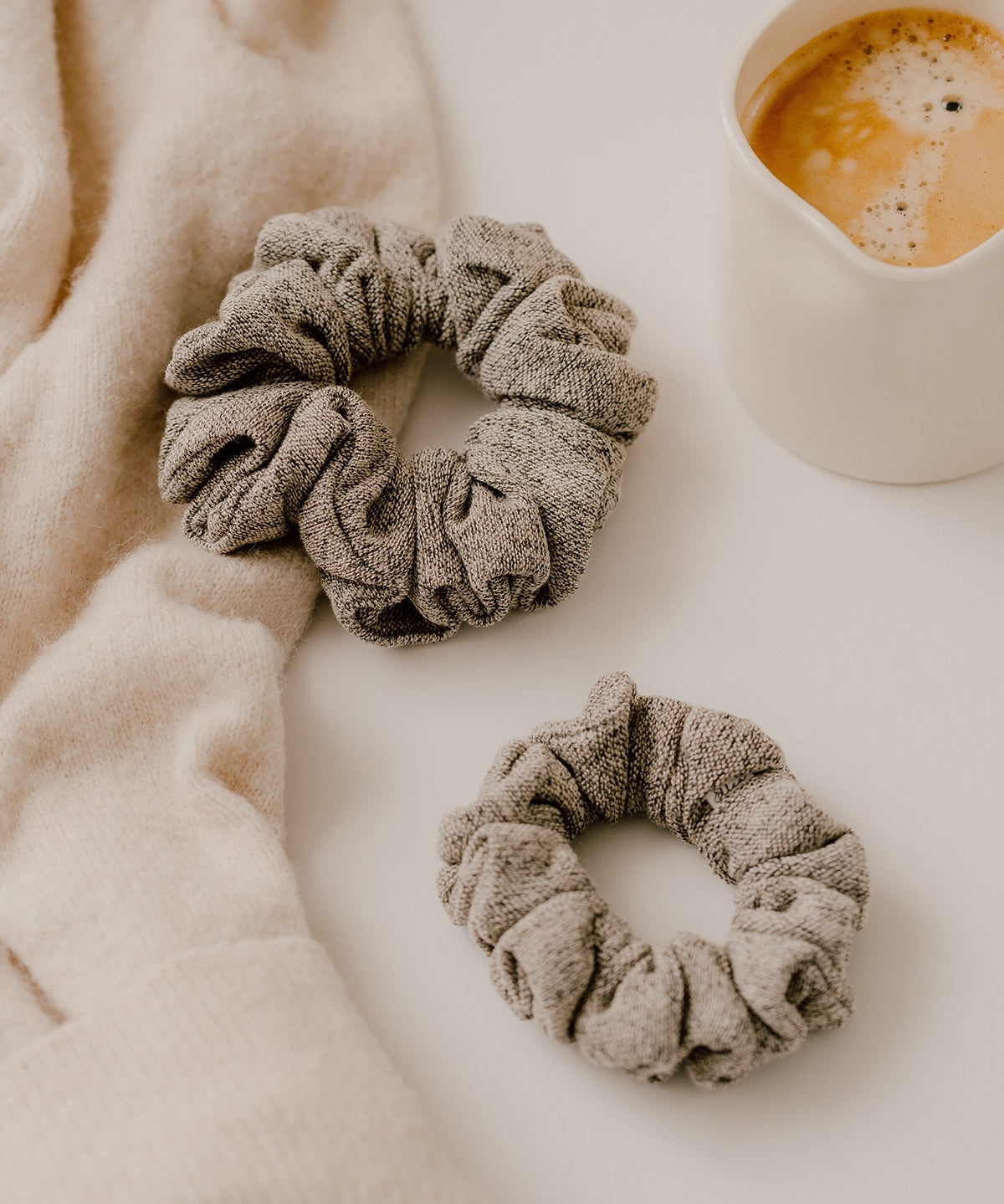 Grey Wool Scrunchie - ElleaShop