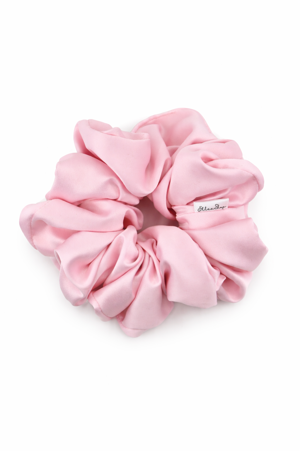 Baby Pink Satin Scrunchie - ElleaShop