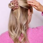 Mocha Soft Ribbed Scrunchie - ElleaShop