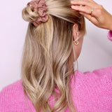 Mocha Soft Ribbed Scrunchie - ElleaShop
